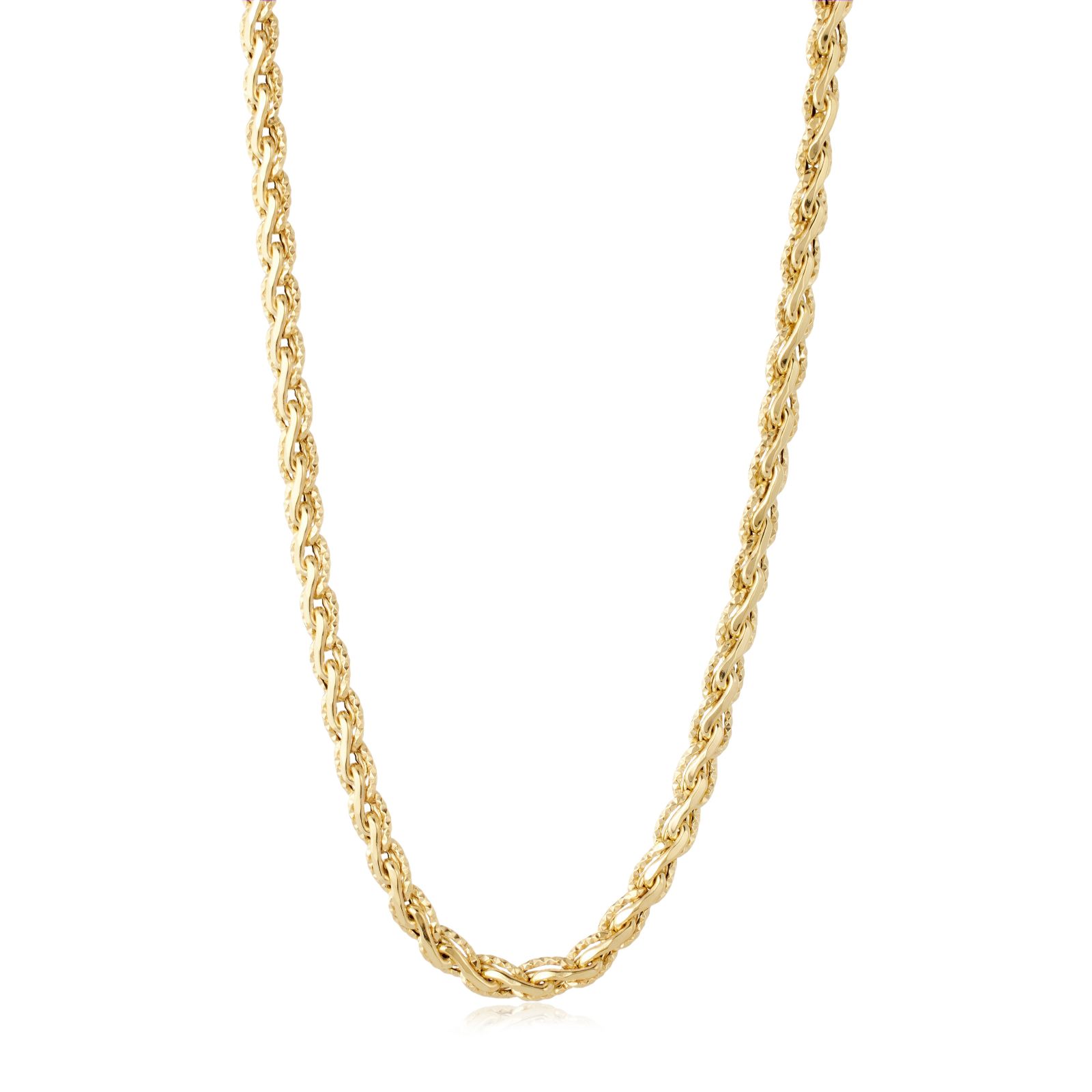 GOLD 9ct Italian Gold Oval Godronato Twist Necklace 9.41g