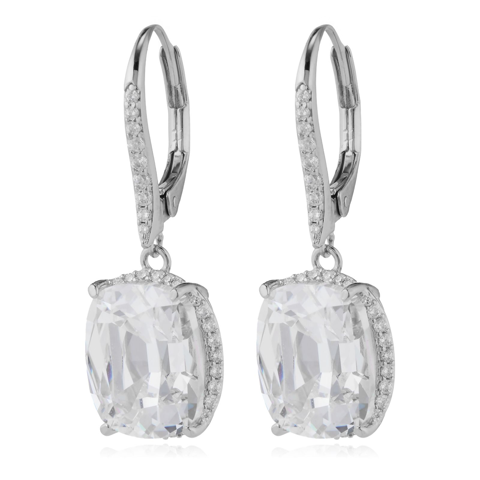 Diamonique 10ct tw Old Mine Cut Drop Earrings