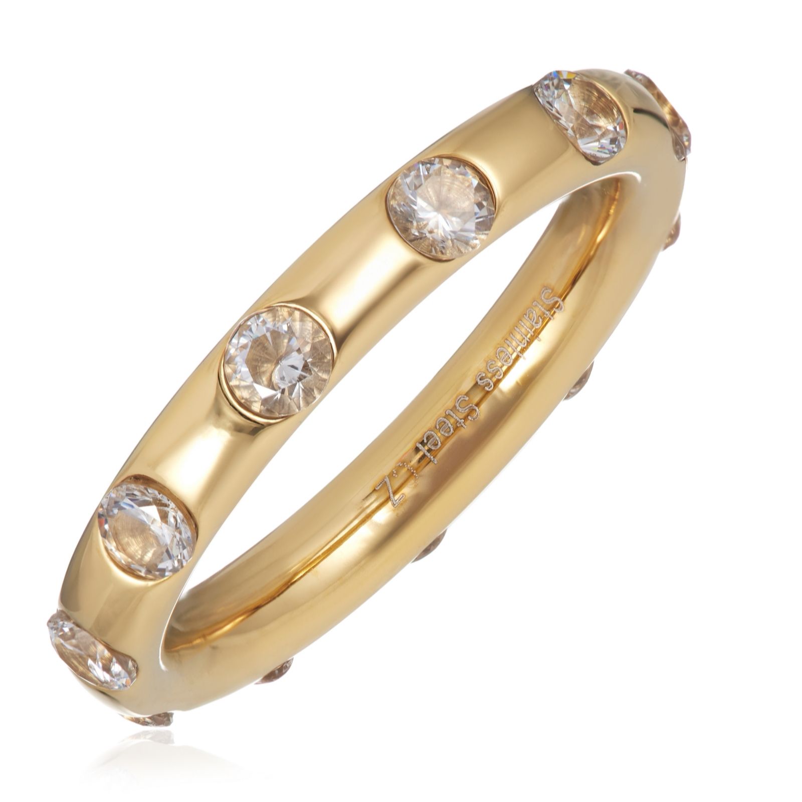 Steel by Diamonique Swiss Set Ring Stainless Steel