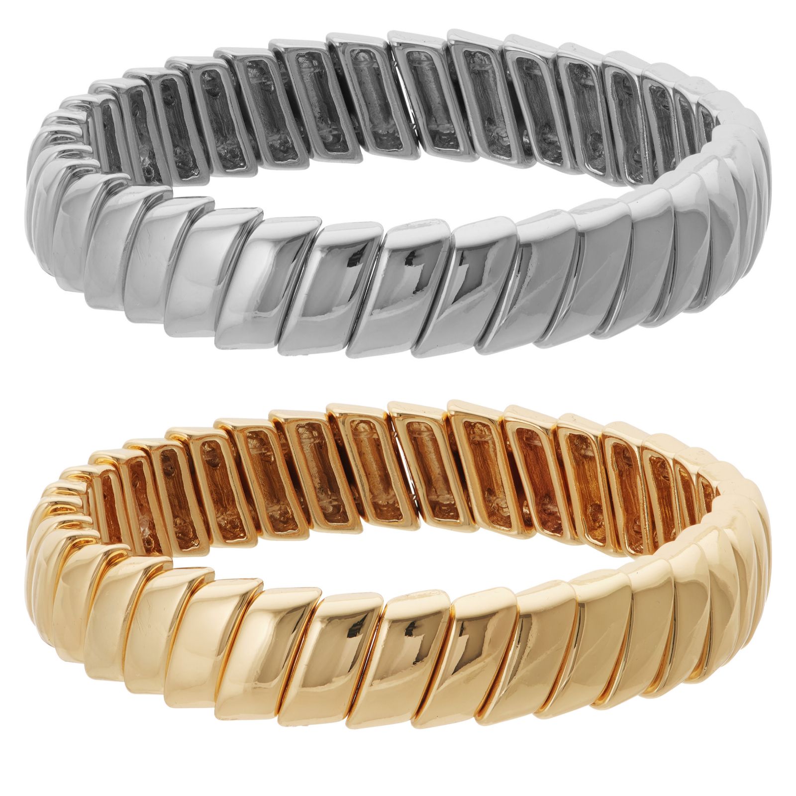 Malika Set of 2 Stretch 2 Toned Bracelet