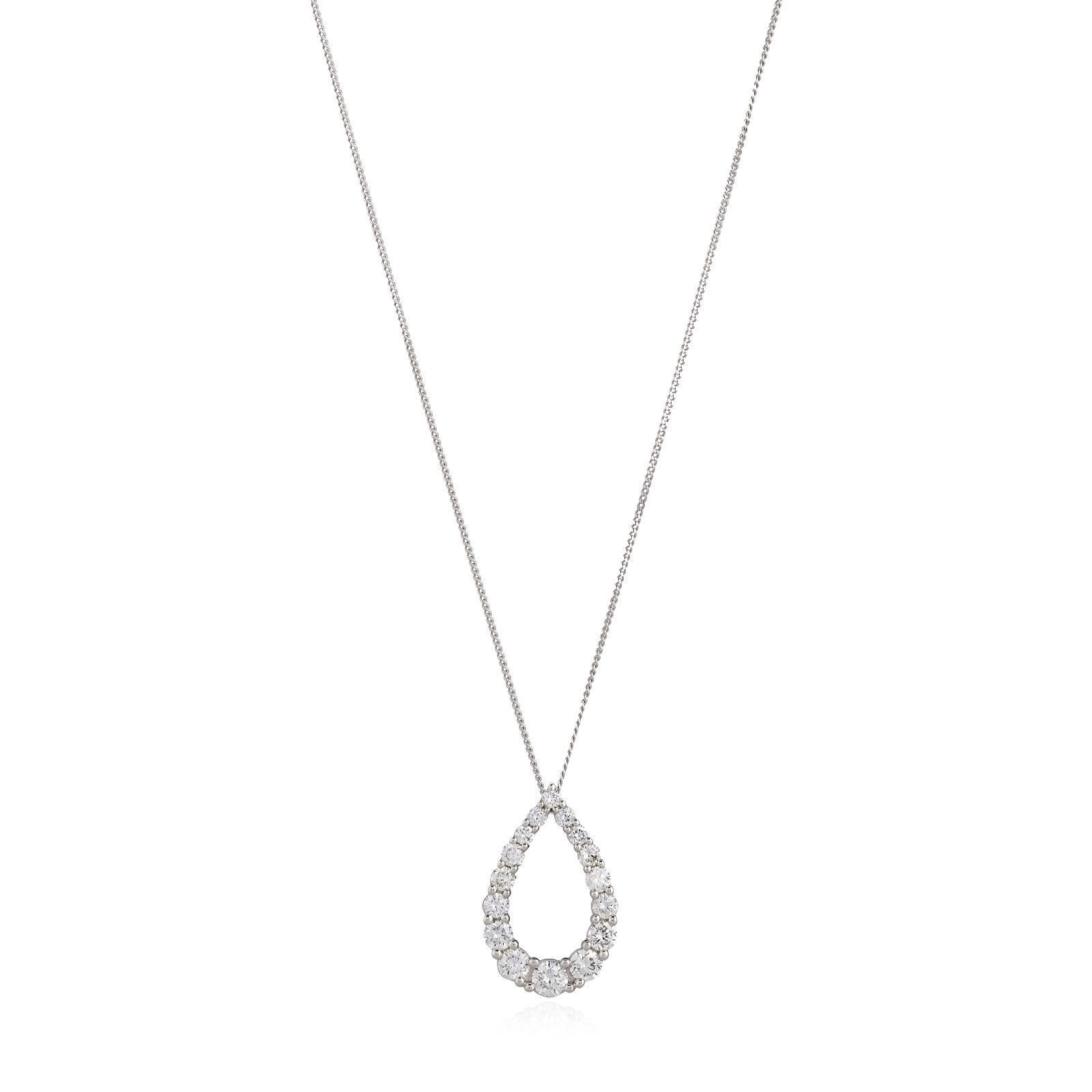 Fire Light 1ct Lab Grown Diamond Teardrop Pendant and Chain 9ct Gold
