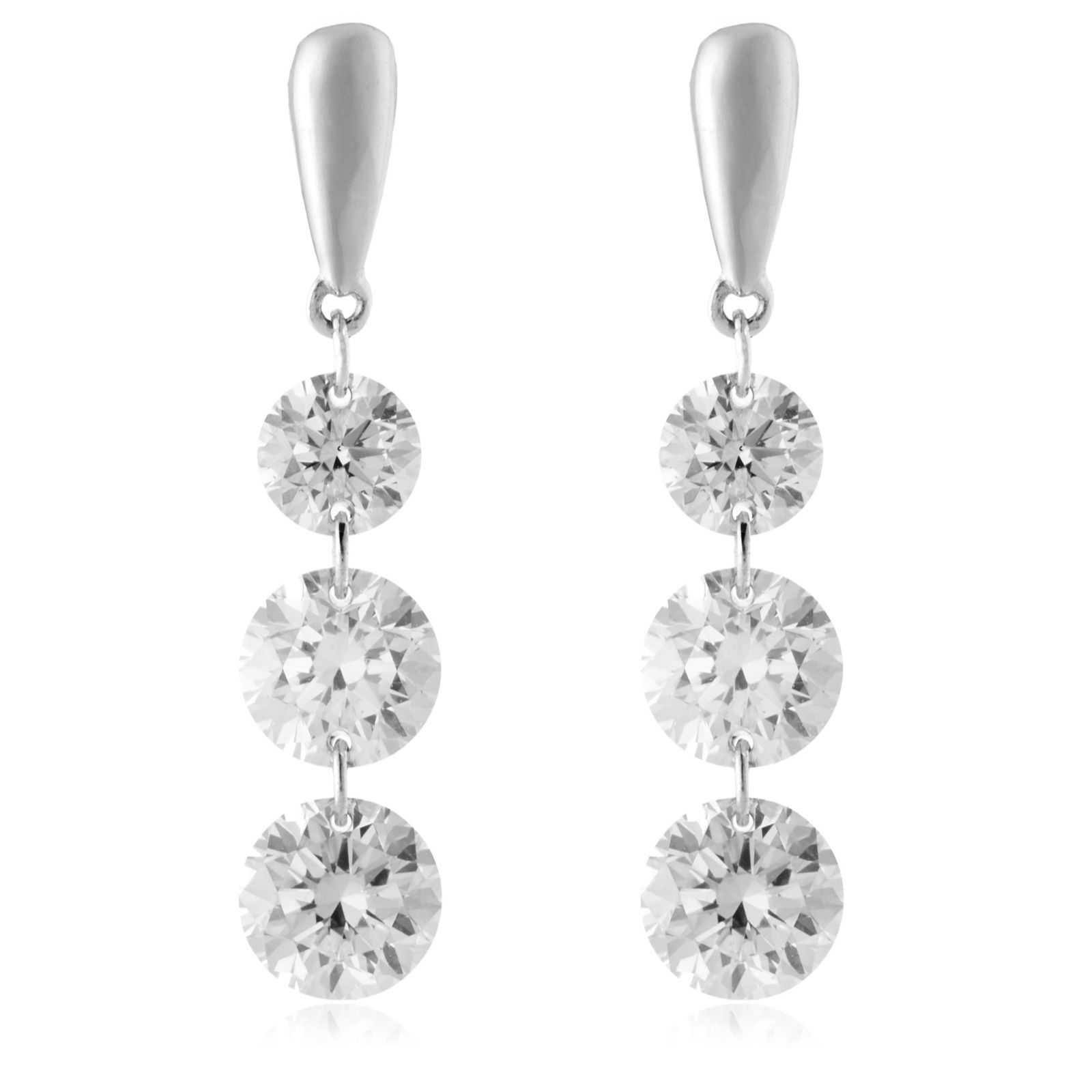 Fire Light 1ct Lab Grown Floating Diamond Drop Earrings 9ct Gold