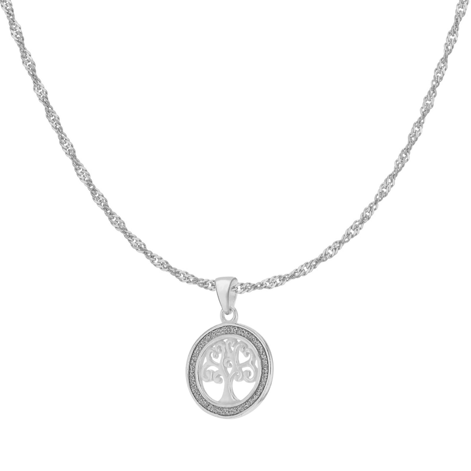 Faith & Brown Sterling Silver Stardust Motif Pendant & Chain