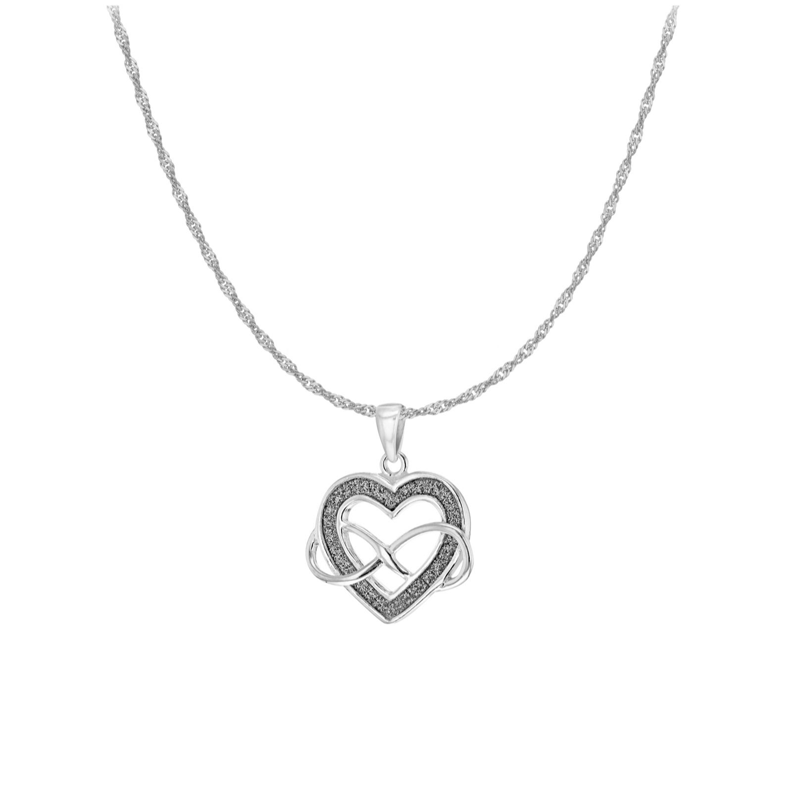 Faith & Brown Sterling Silver Stardust Motif Pendant & Chain