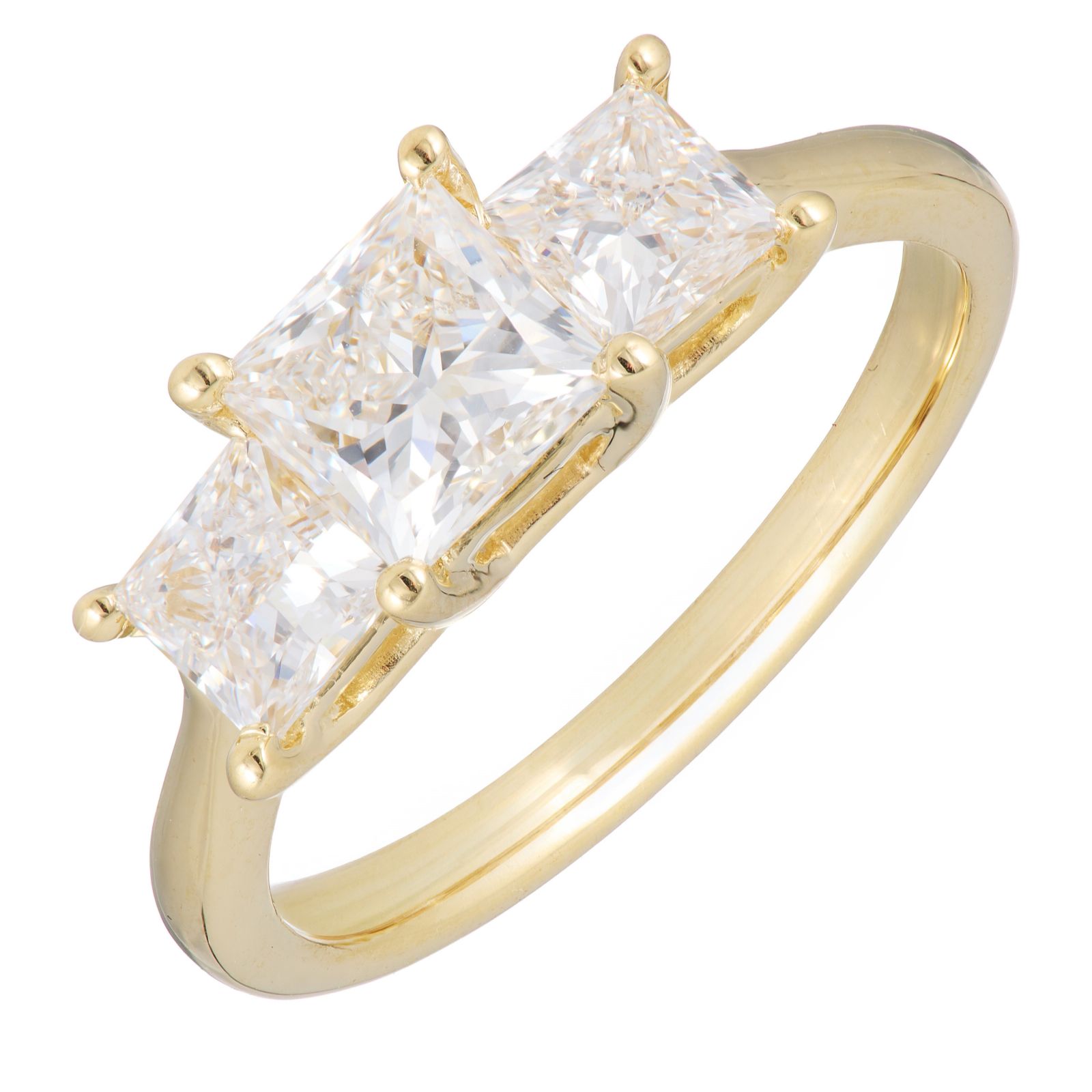Fire Light 2ct Lab Grown Diamond Trilogy Ring 9ct Gold