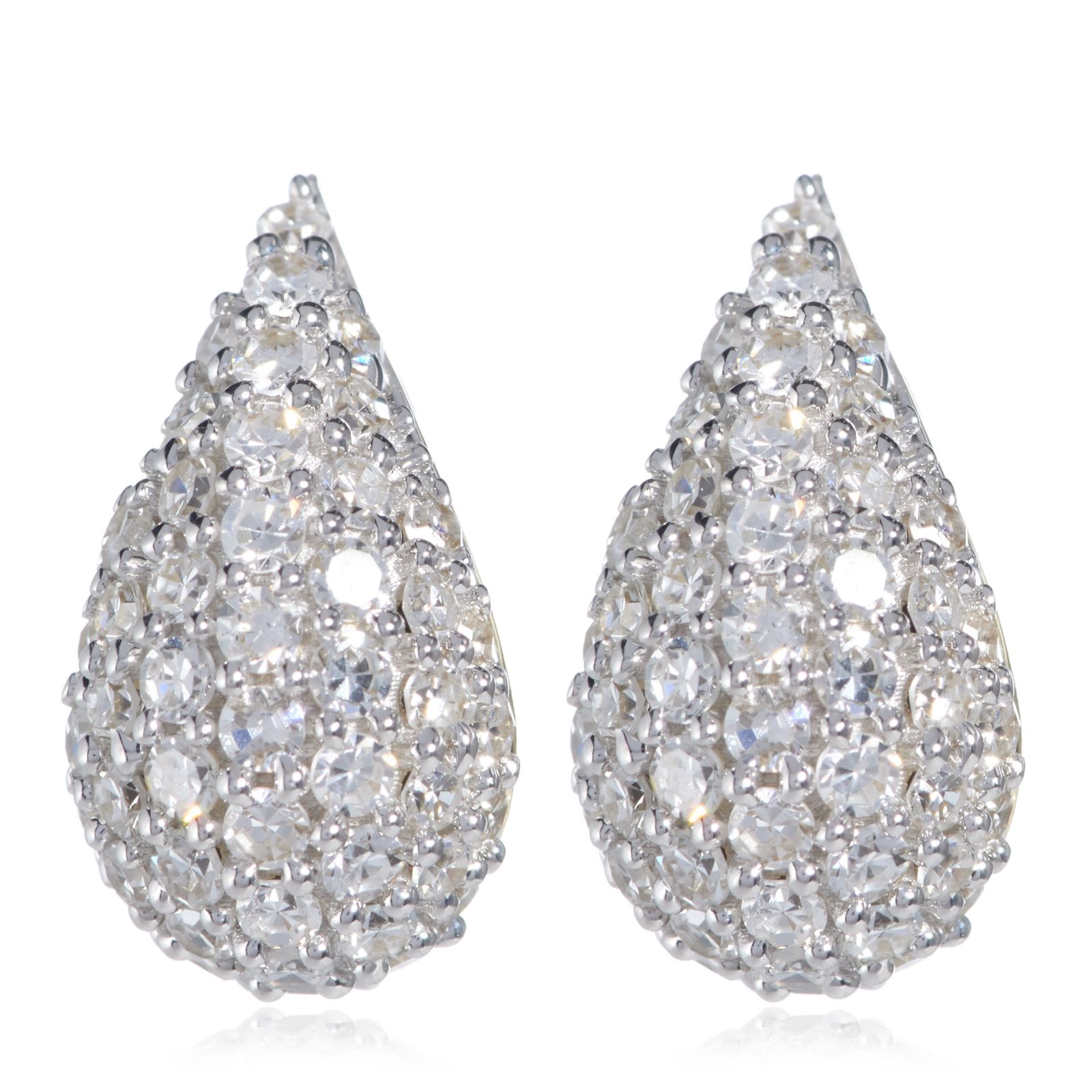 Fire Light 1ct Lab Grown Diamond Pave Teardrop Stud Earrings 9ct Gold