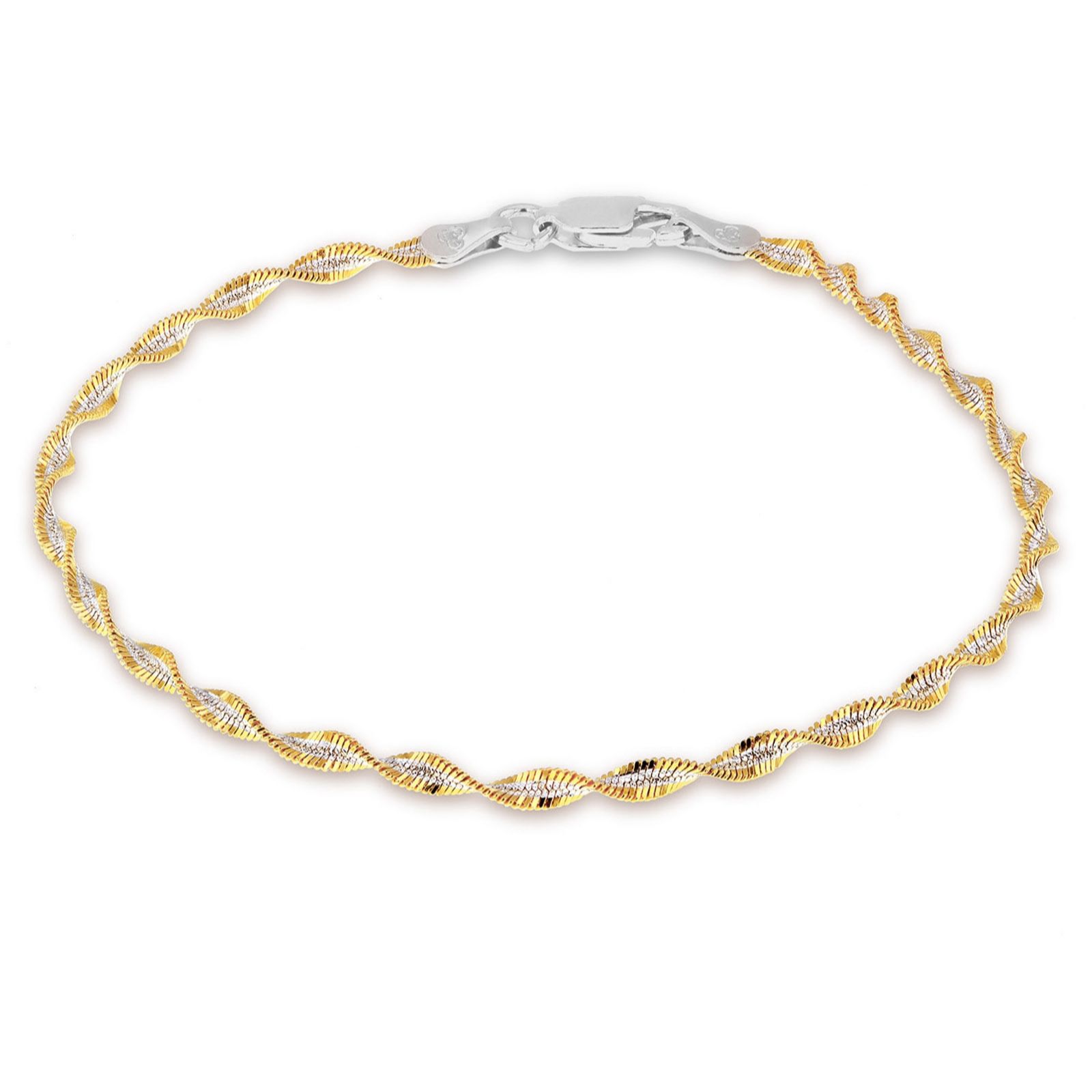 Faith & Brown Italian Crafted Small Twist Herringbone Bracelet