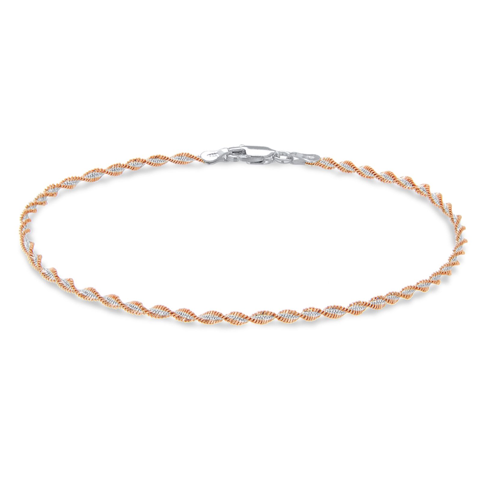 Faith & Brown Italian Crafted Small Twist Herringbone Bracelet