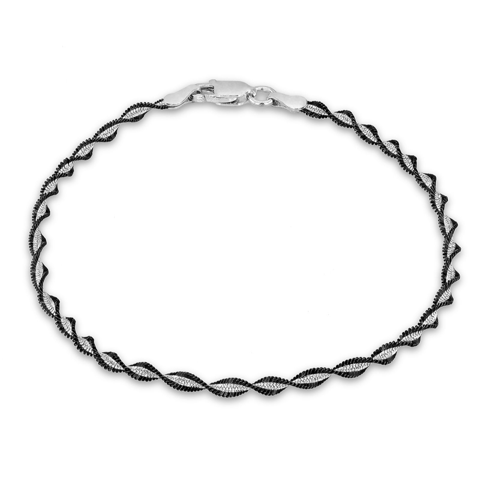 Faith & Brown Italian Crafted Small Twist Herringbone Bracelet