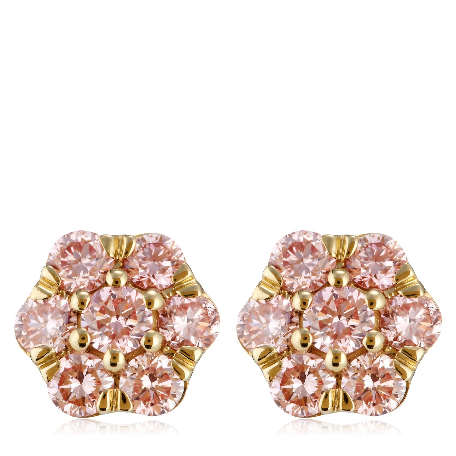 Fire Light 0.5ct Lab Grown Pink Diamond Stud Earrings 9ct Gold