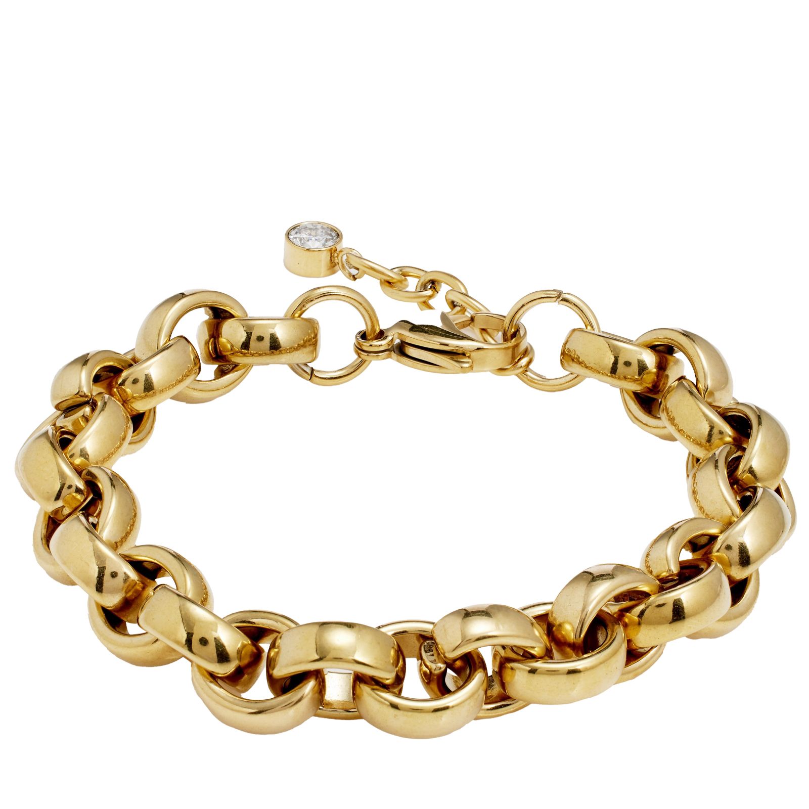 Steel by Diamonique Chunky Belcher Chain Bracelet Stainless Steel