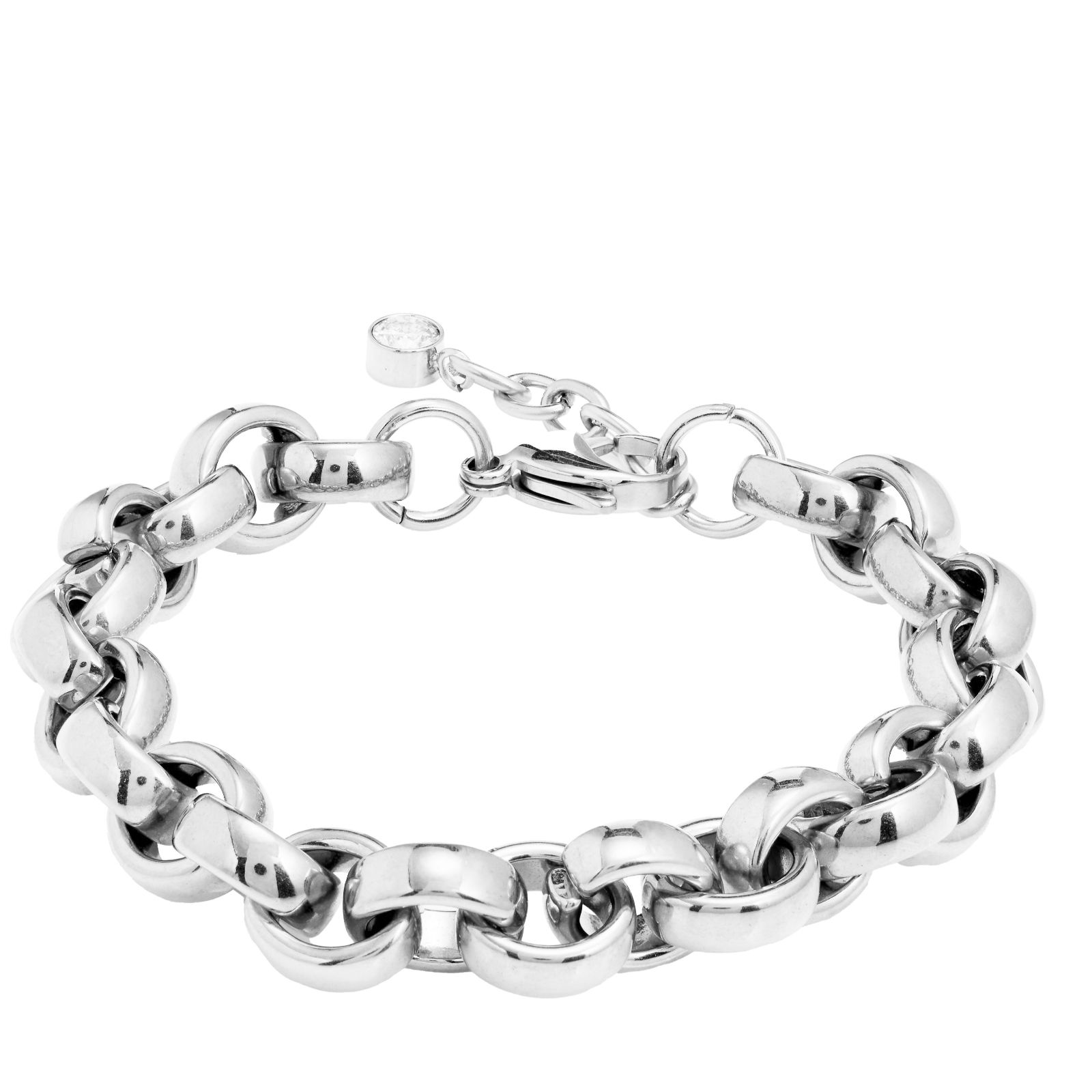 Steel by Diamonique Chunky Belcher Chain Bracelet Stainless Steel