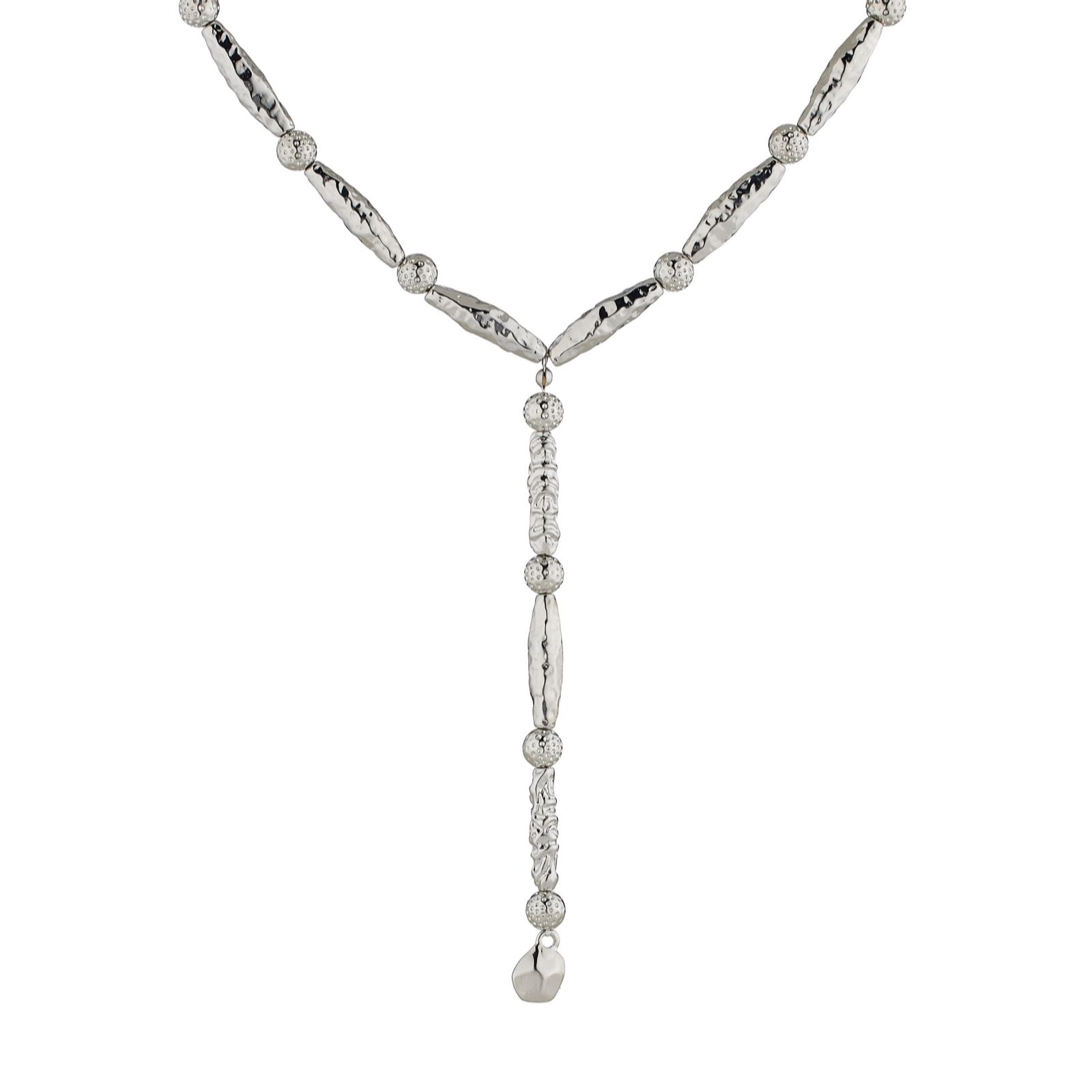 Malika Organic Metal Bead Y Necklace