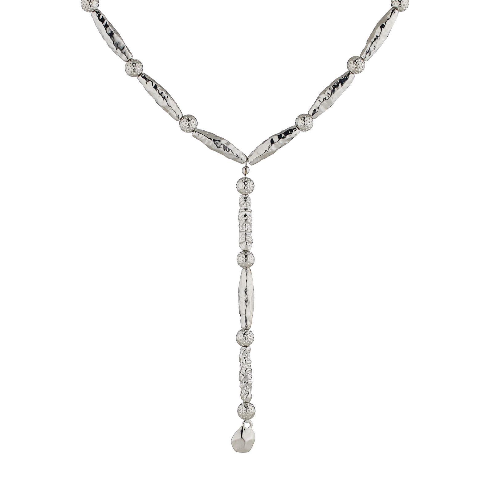 Malika Organic Metal Bead Y Necklace