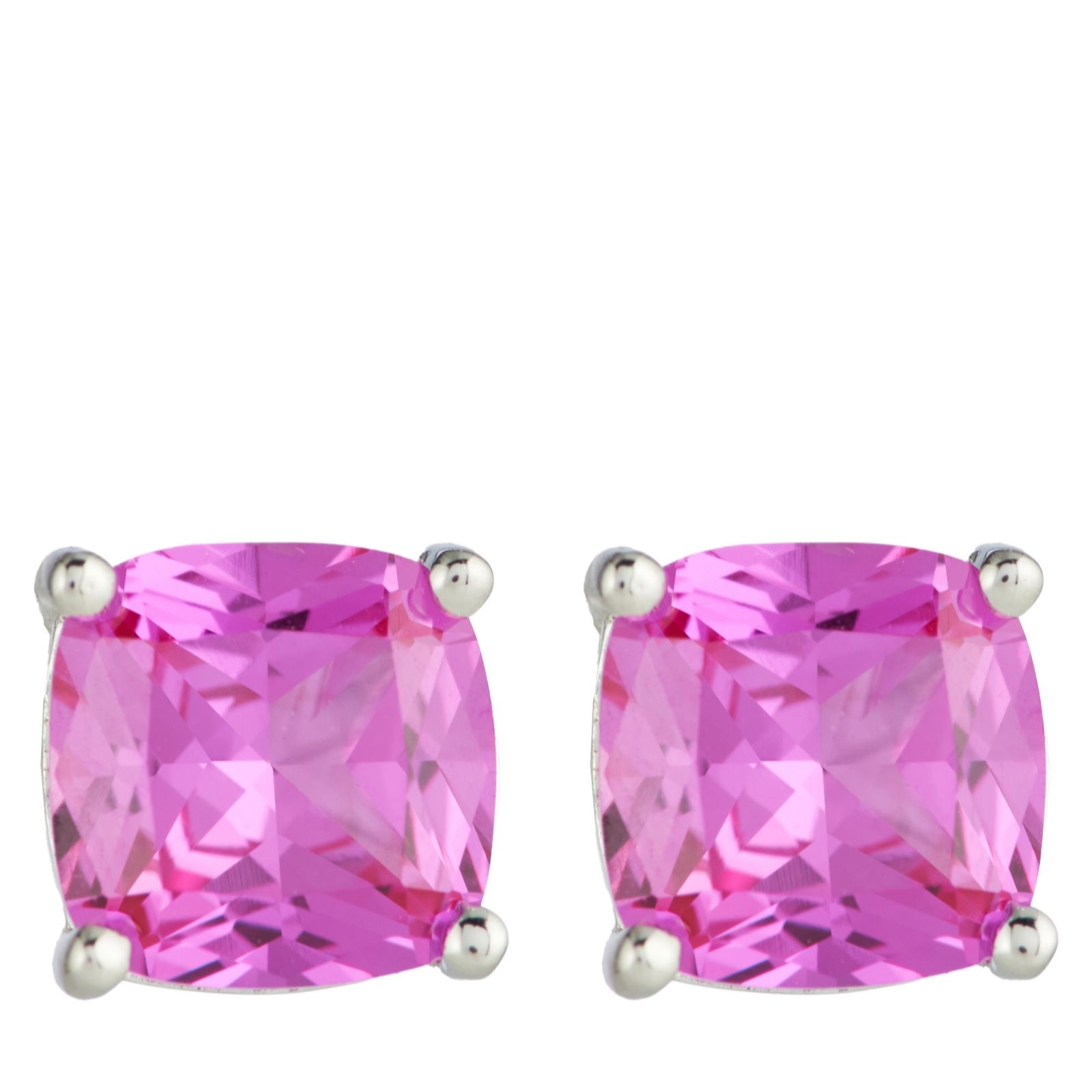 Diamonique 2ct tw Jewel Collection Stud Earrings Sterling Silver