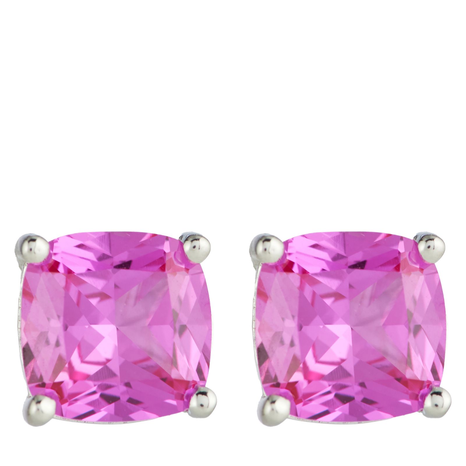 Diamonique 2ct tw Jewel Collection Stud Earrings Sterling Silver