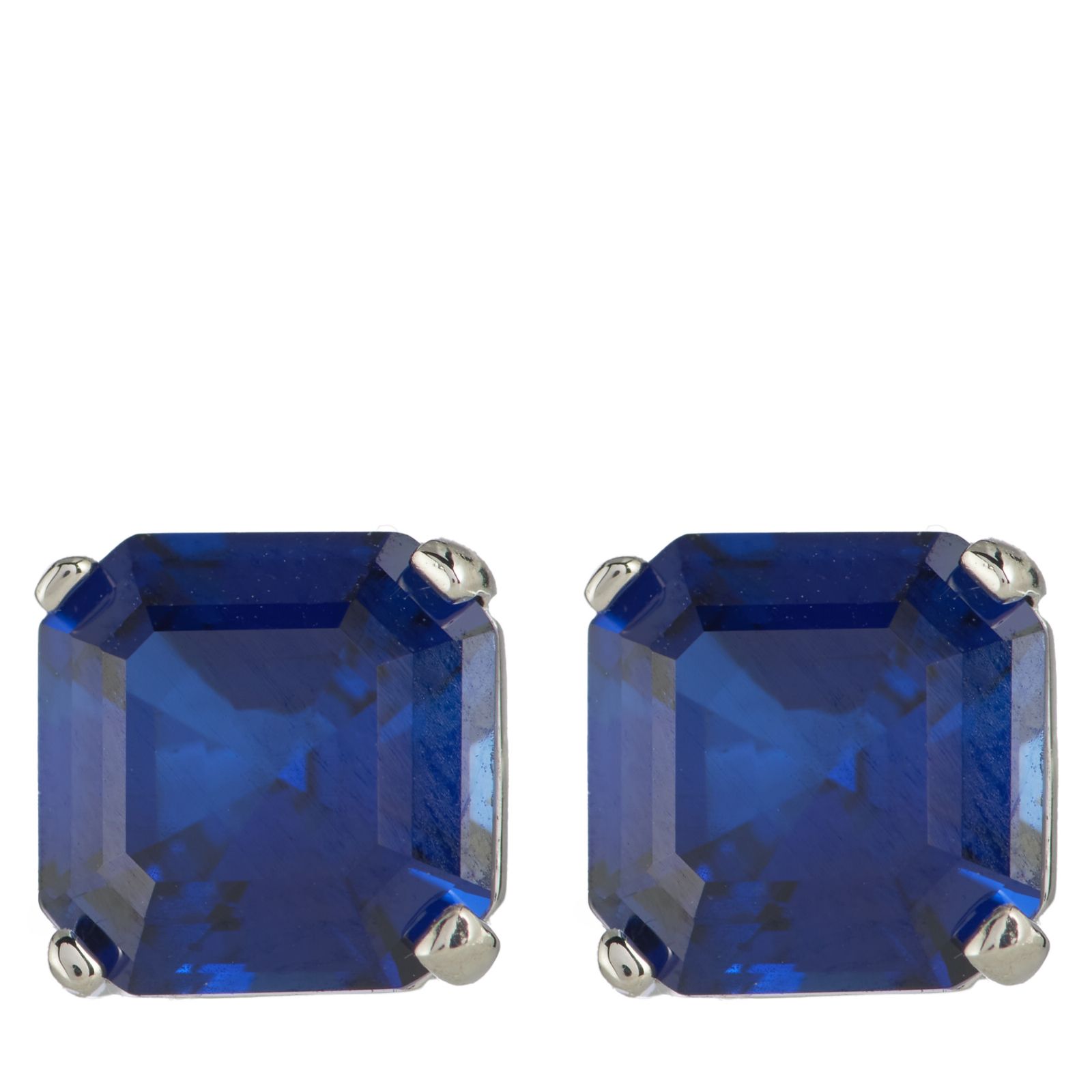 Diamonique 2ct tw Jewel Collection Stud Earrings Sterling Silver