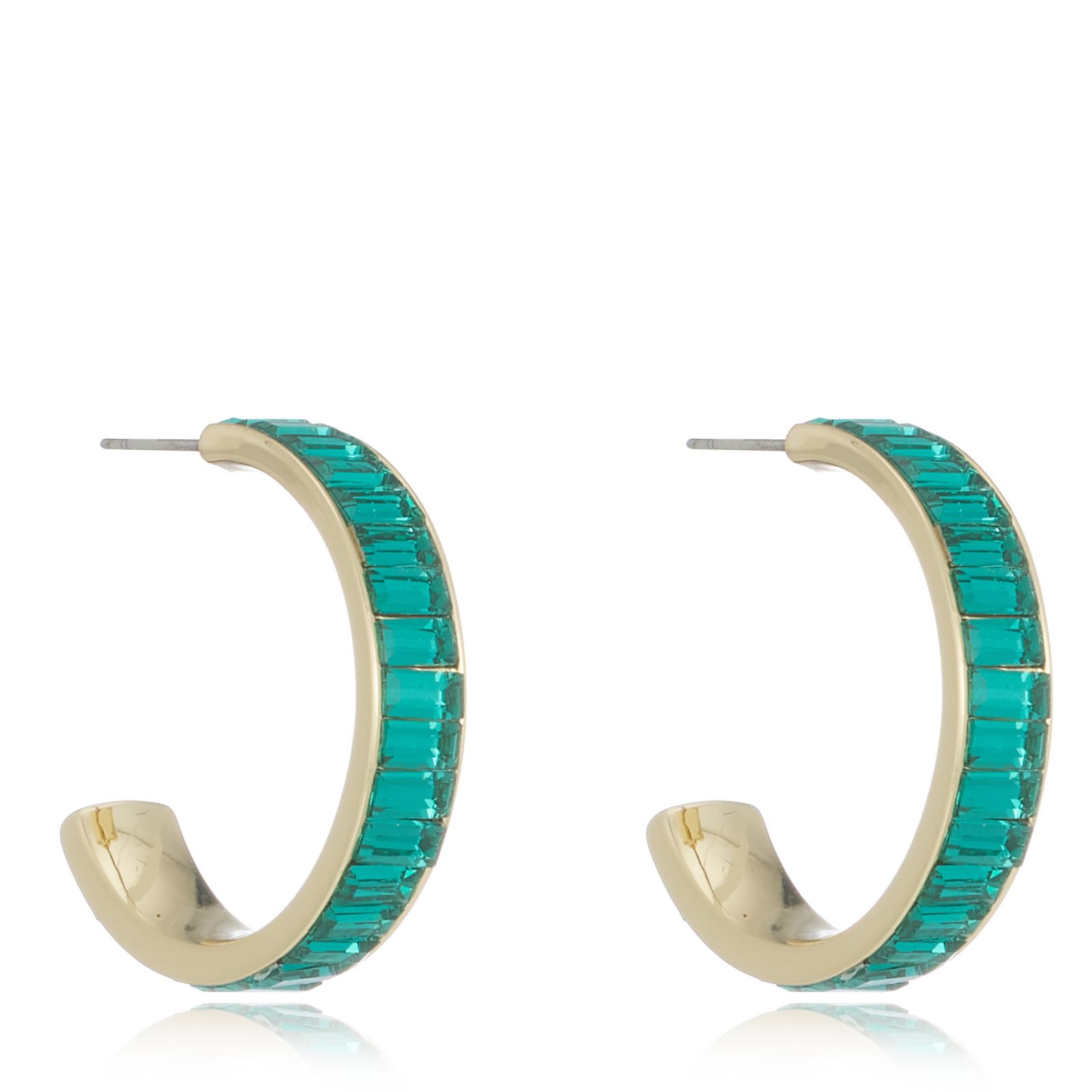Butler & Wilson Baguette Crystal Hoop Earrings