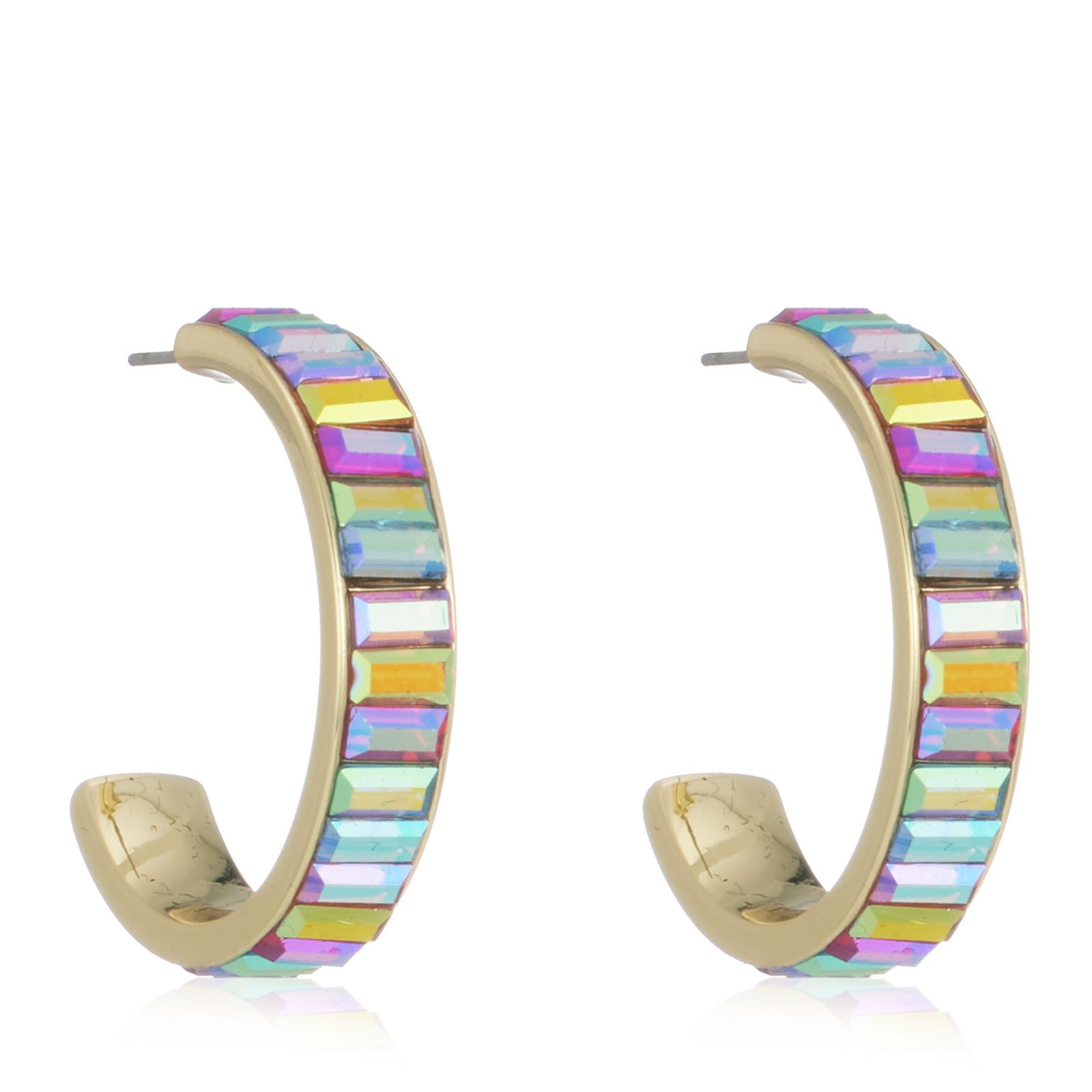 Butler & Wilson Baguette Crystal Hoop Earrings