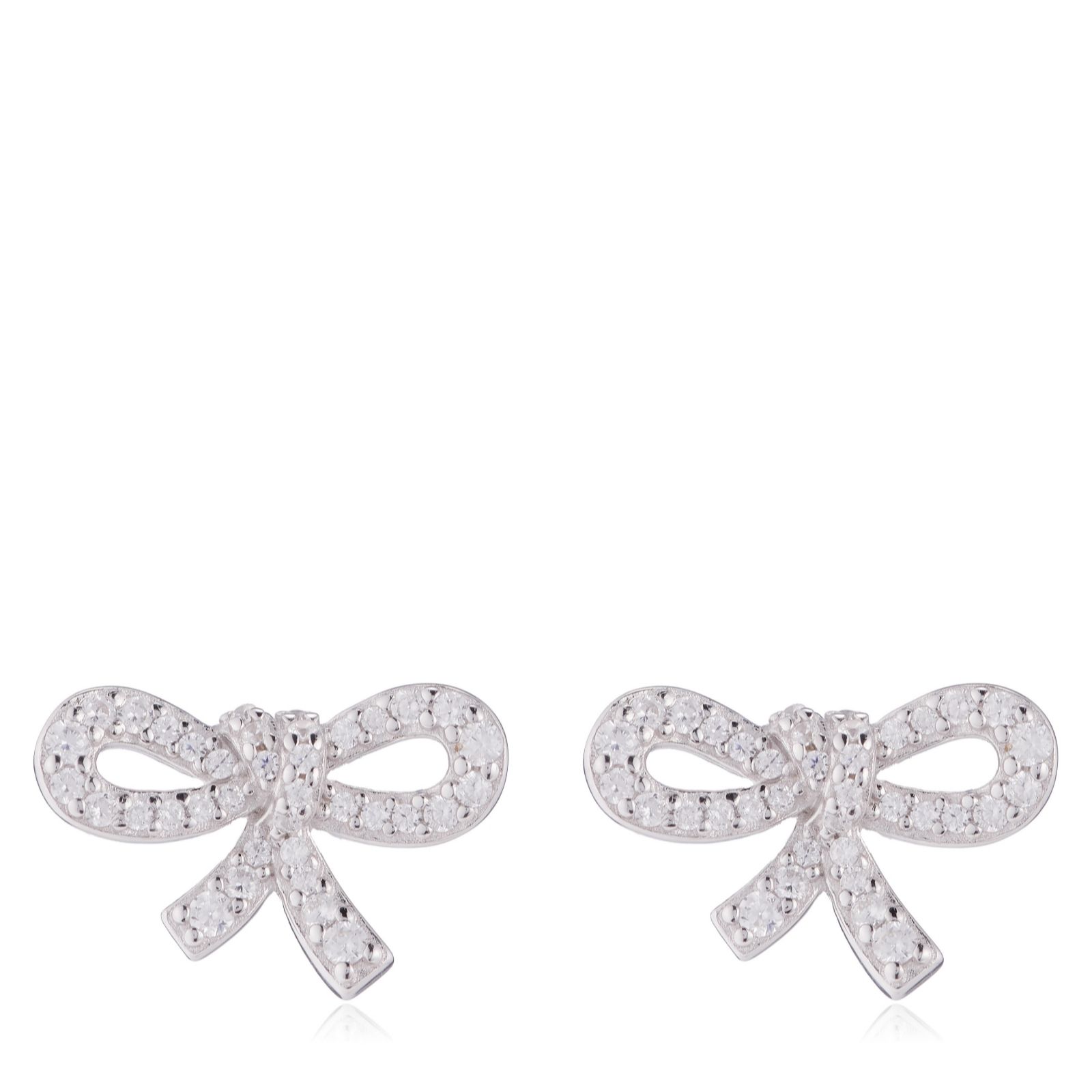 Diamonique 0.33ct tw Bow Stud Earrings Sterling Silver
