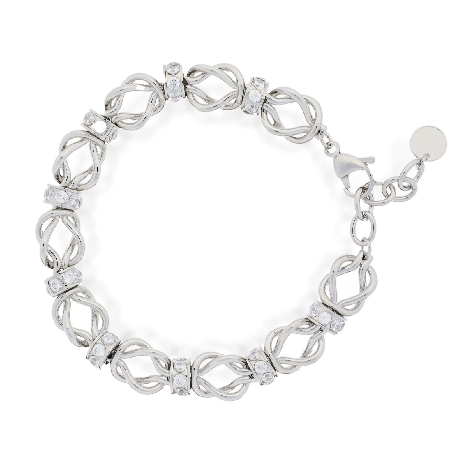 Steel by Diamonique Rondell & Chain Link Bracelet Stainless Steel