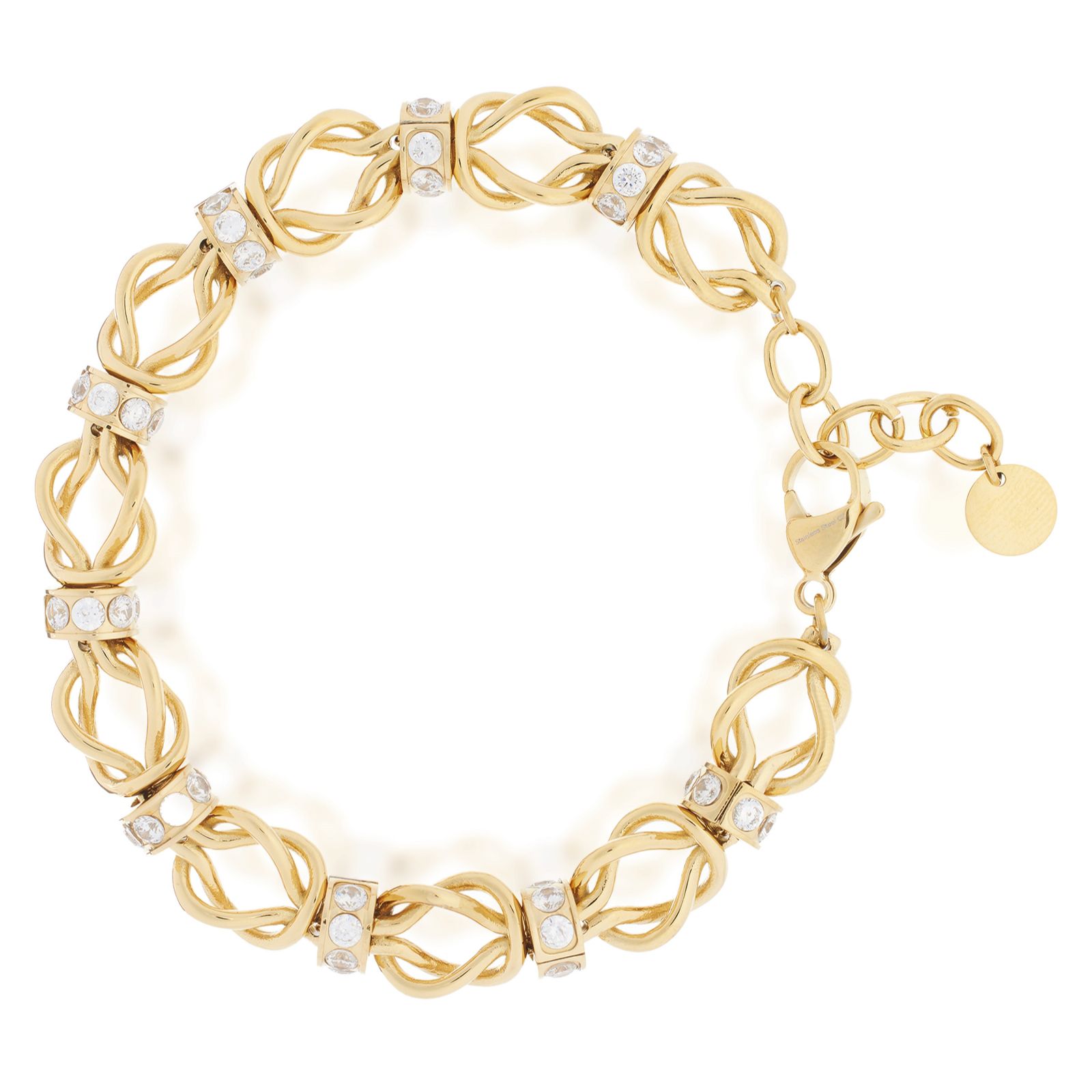 Steel by Diamonique Rondell & Chain Link Bracelet Stainless Steel