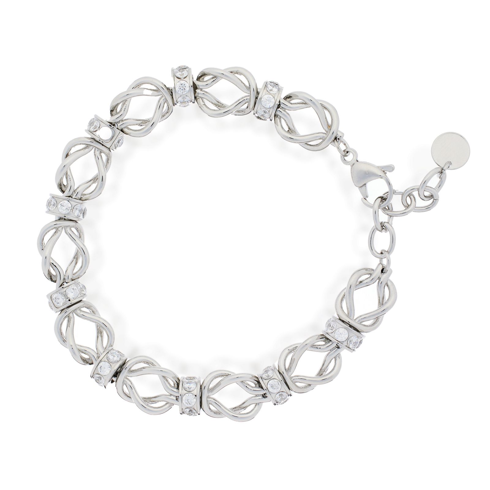 Steel by Diamonique Rondell & Chain Link Bracelet Stainless Steel