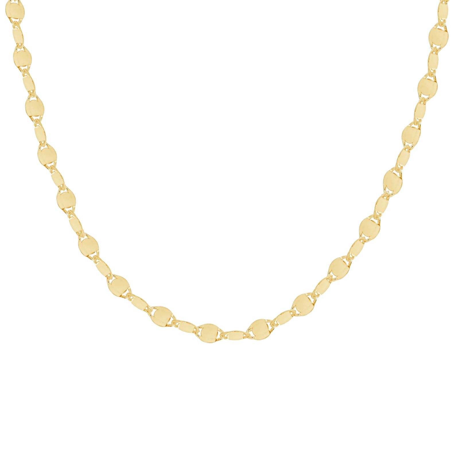 Faith & Brown Italian Crafted Large Flat Mirror Necklace Sterling Silver