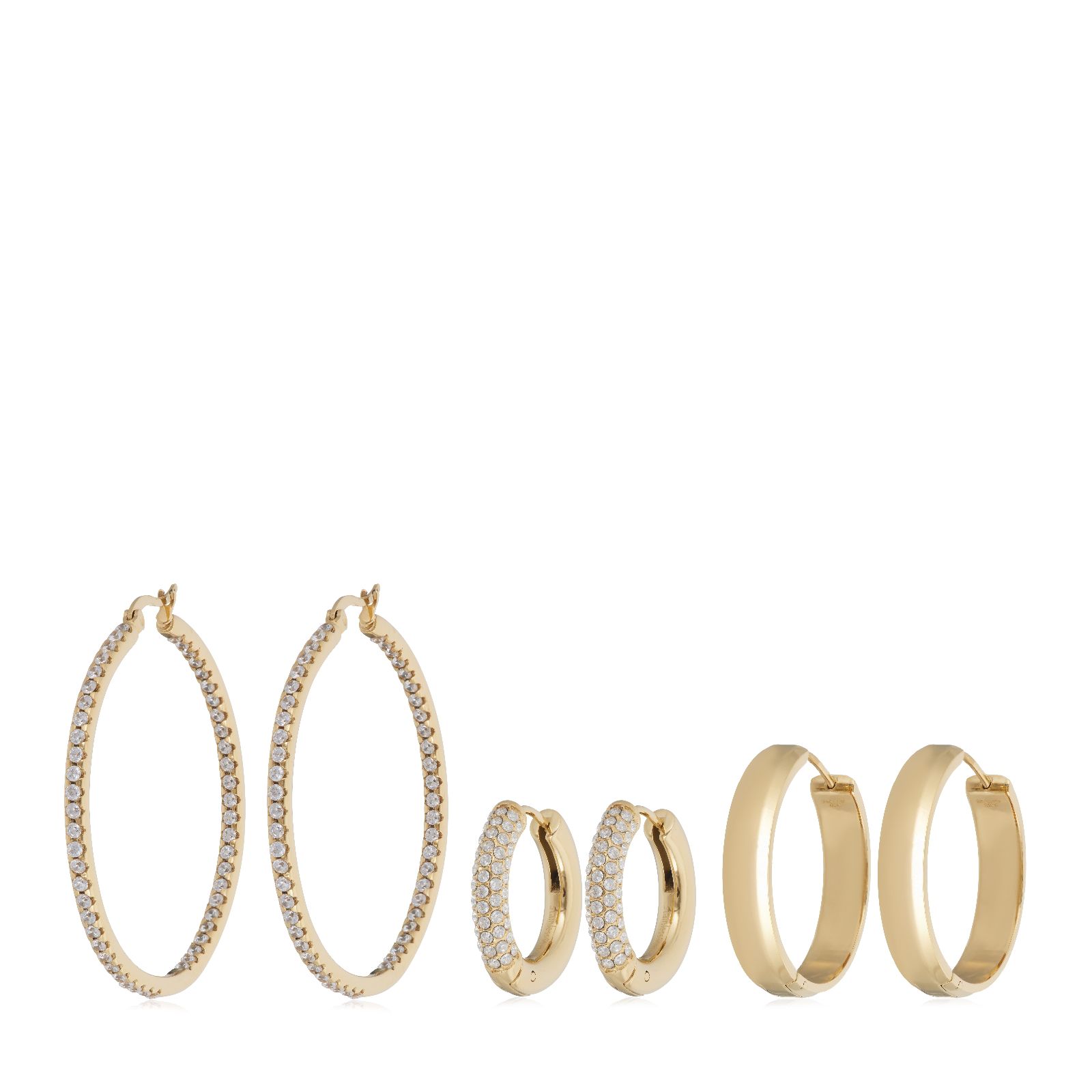 Steel by Diamonique Hoop Earrings Wardrobe Set Stainless Steel