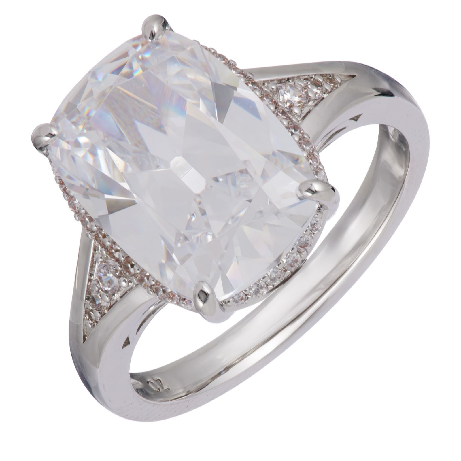 Diamonique 8.2ct tw Old Mine Cut Ring