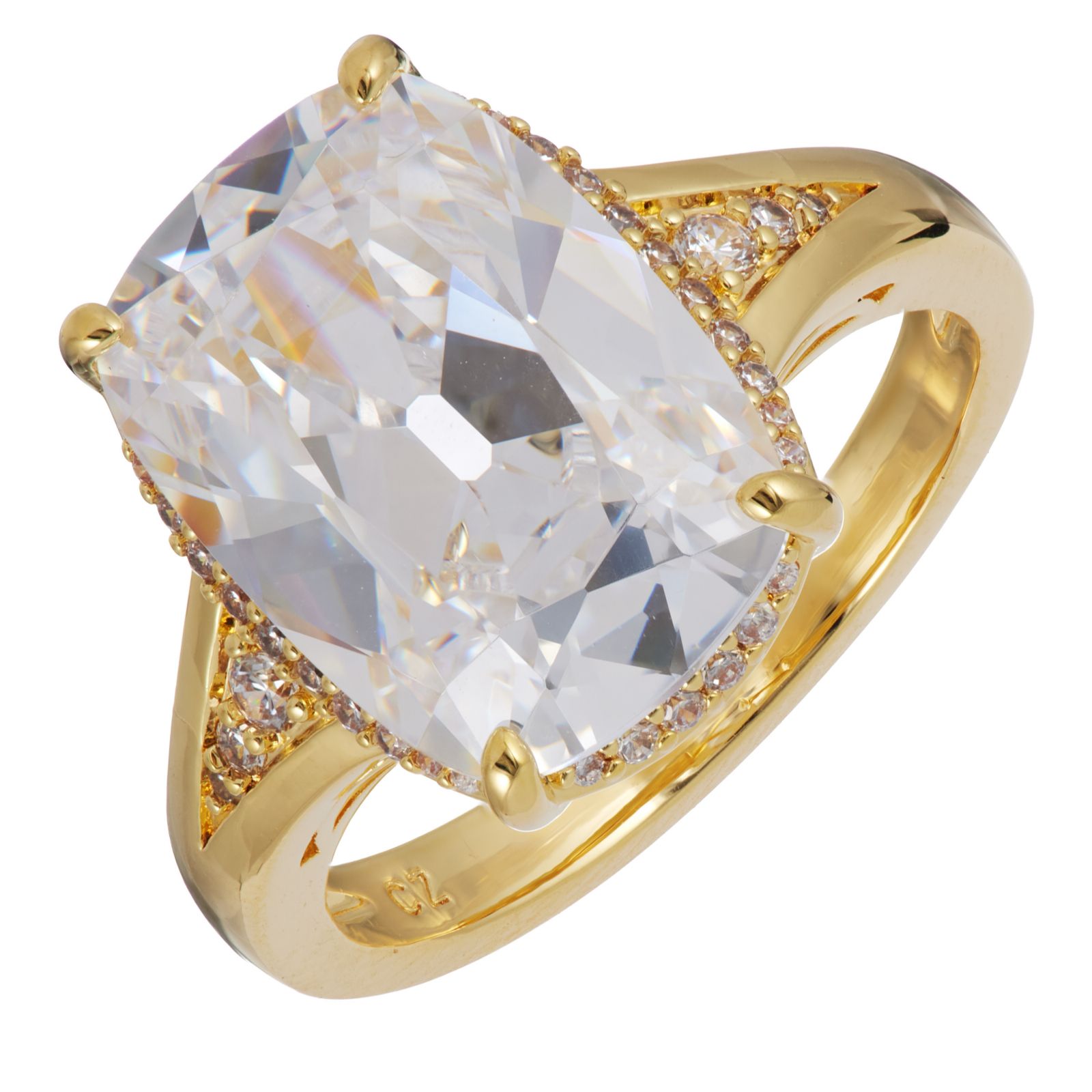 Diamonique 8.2ct tw Old Mine Cut Ring