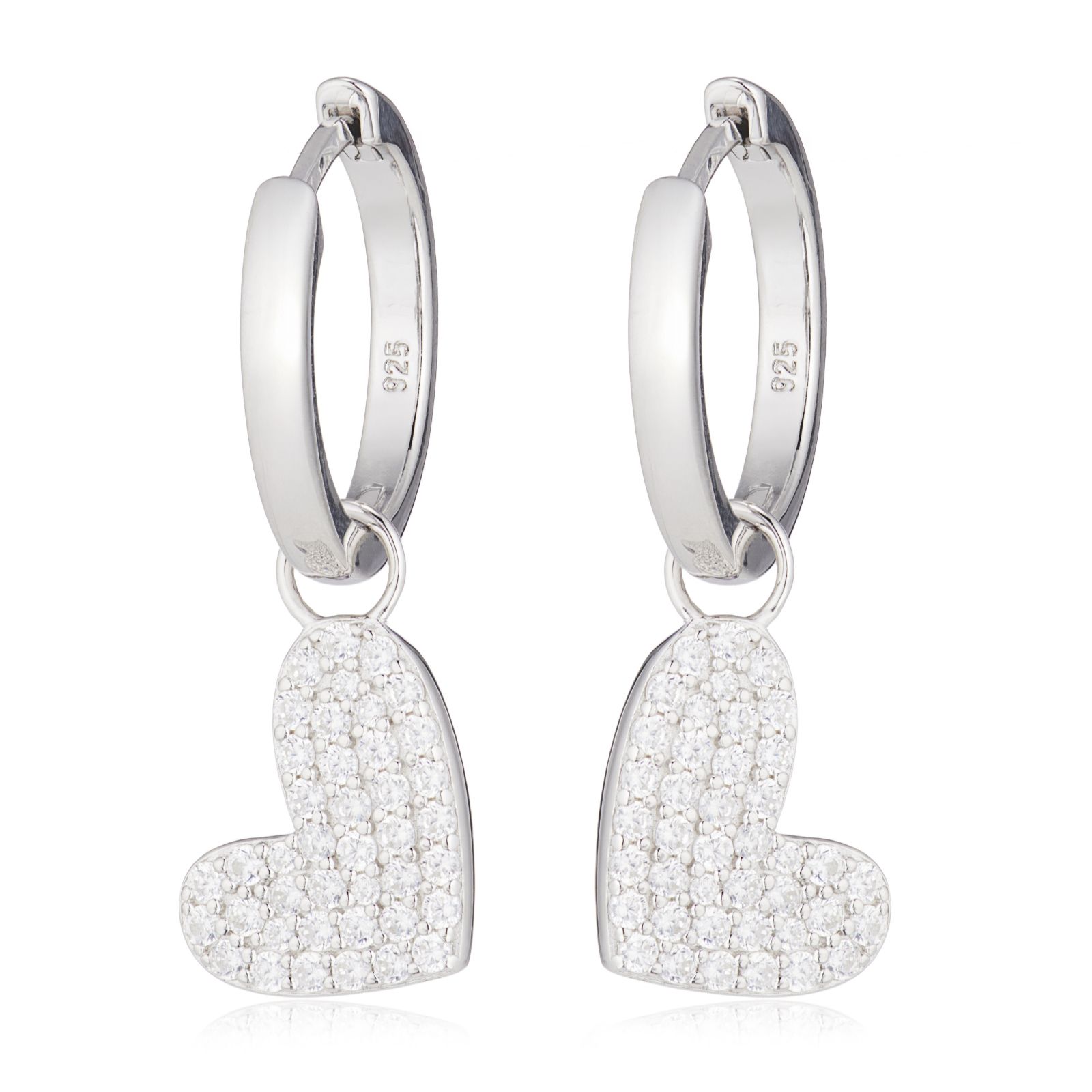 Diamonique 0.77ct Heart Drop Earrings Sterling Silver