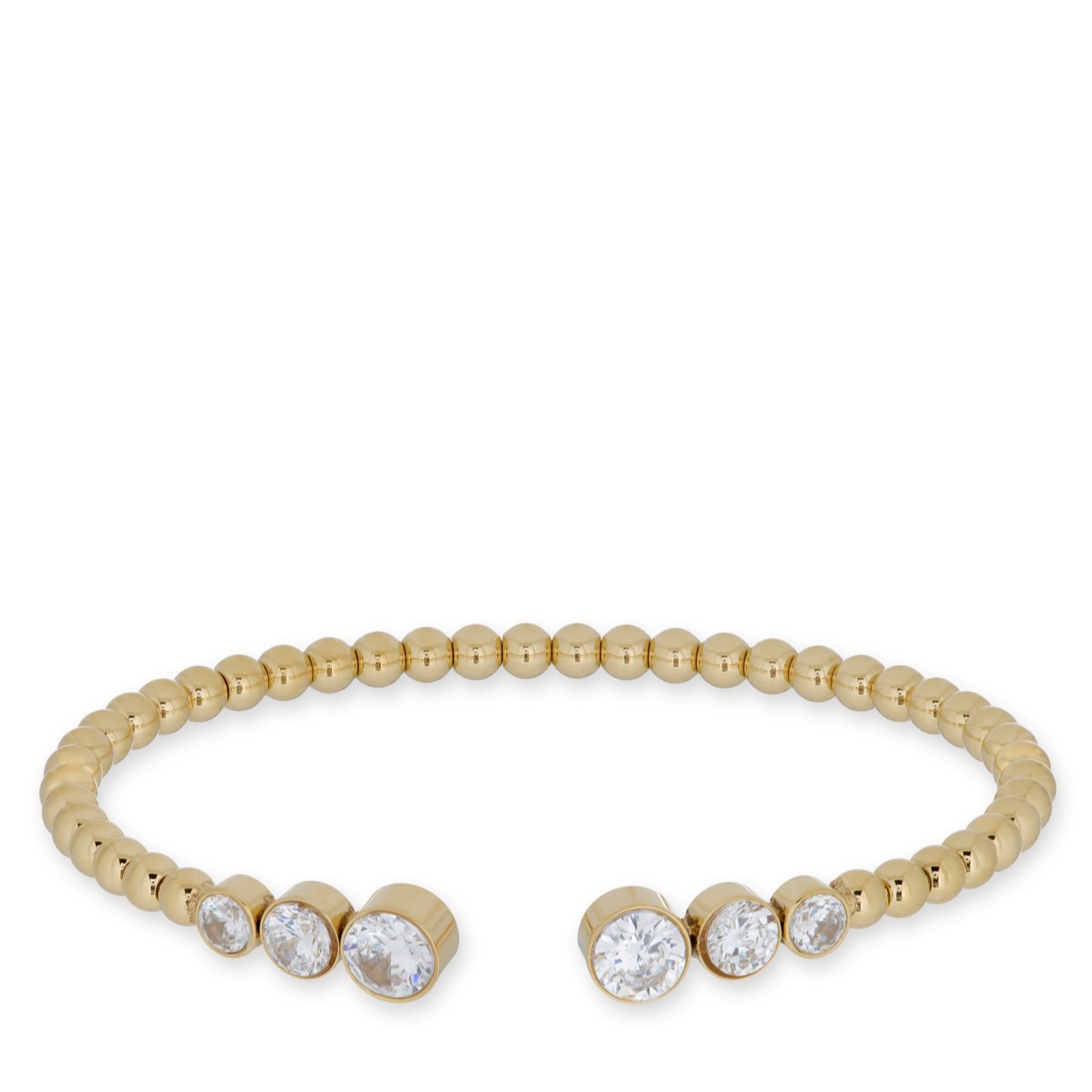 Steel by Diamonique Bezel Set Bangle Stainless Steel