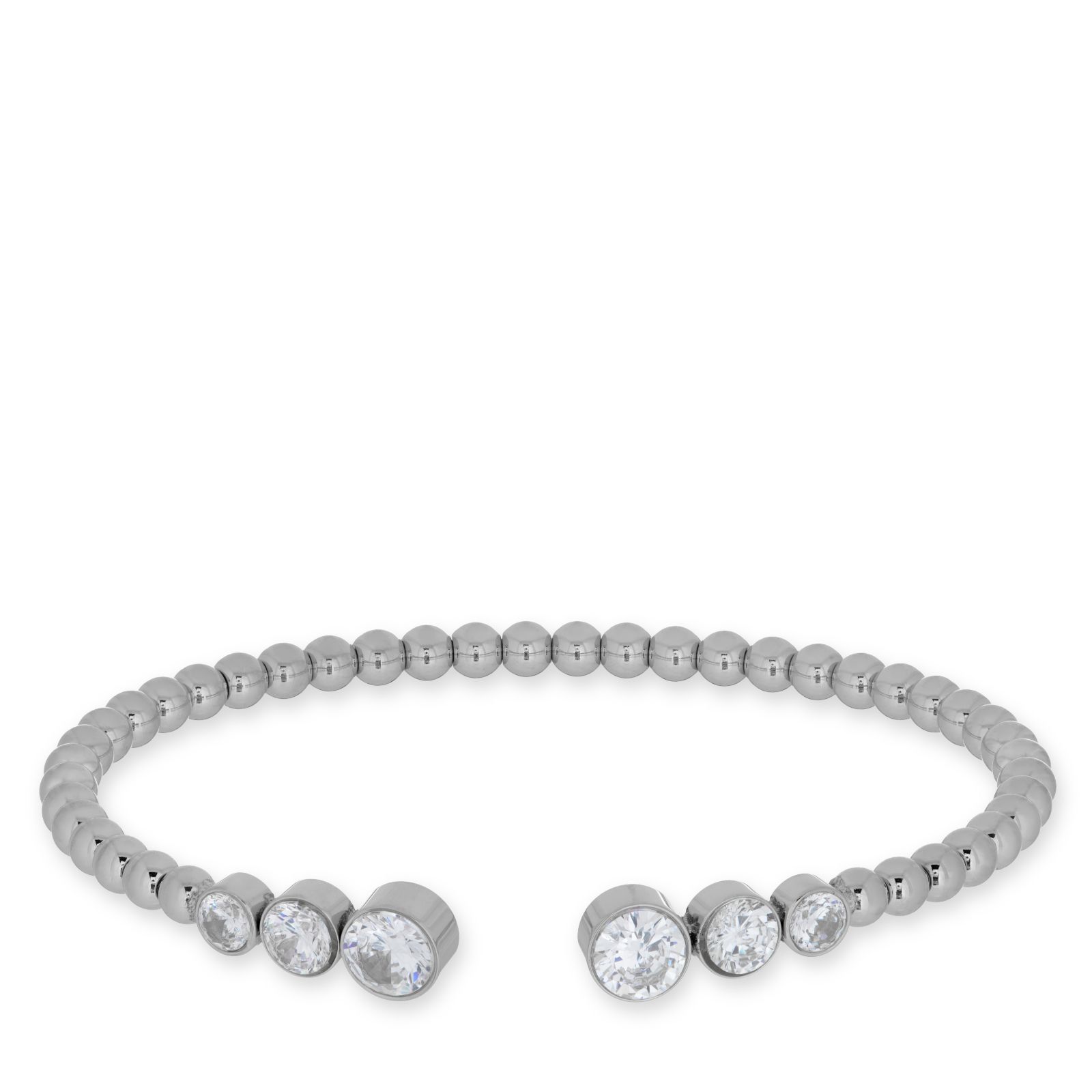 Steel by Diamonique Bezel Set Bangle Stainless Steel