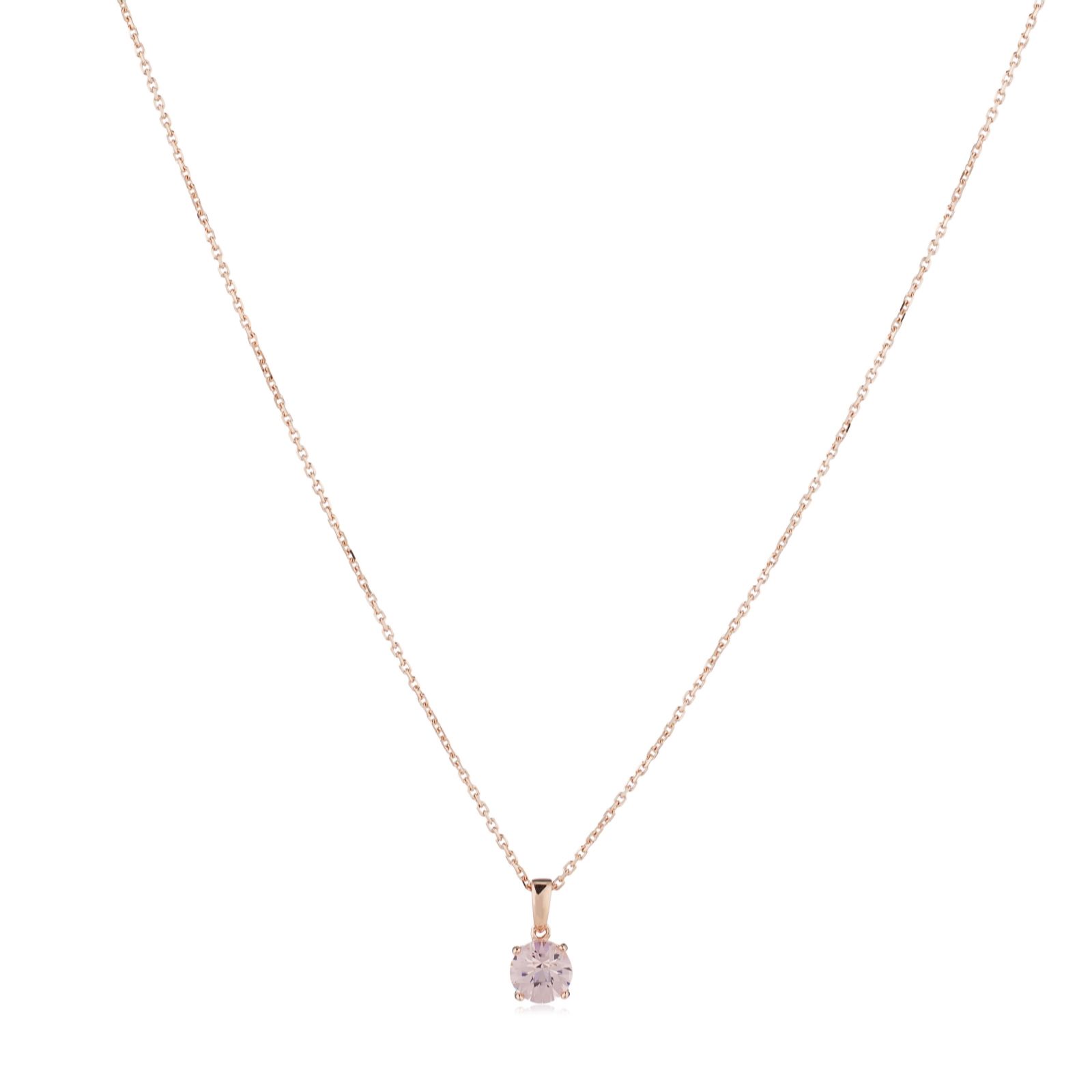 Diamonique 0.9ct Rose Gold Necklace Sterling Silver