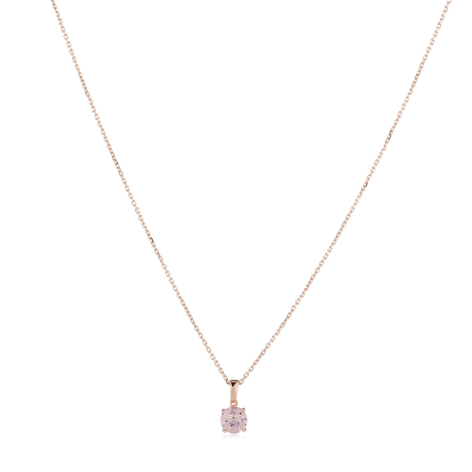 Diamonique 0.9ct Rose Gold Necklace Sterling Silver