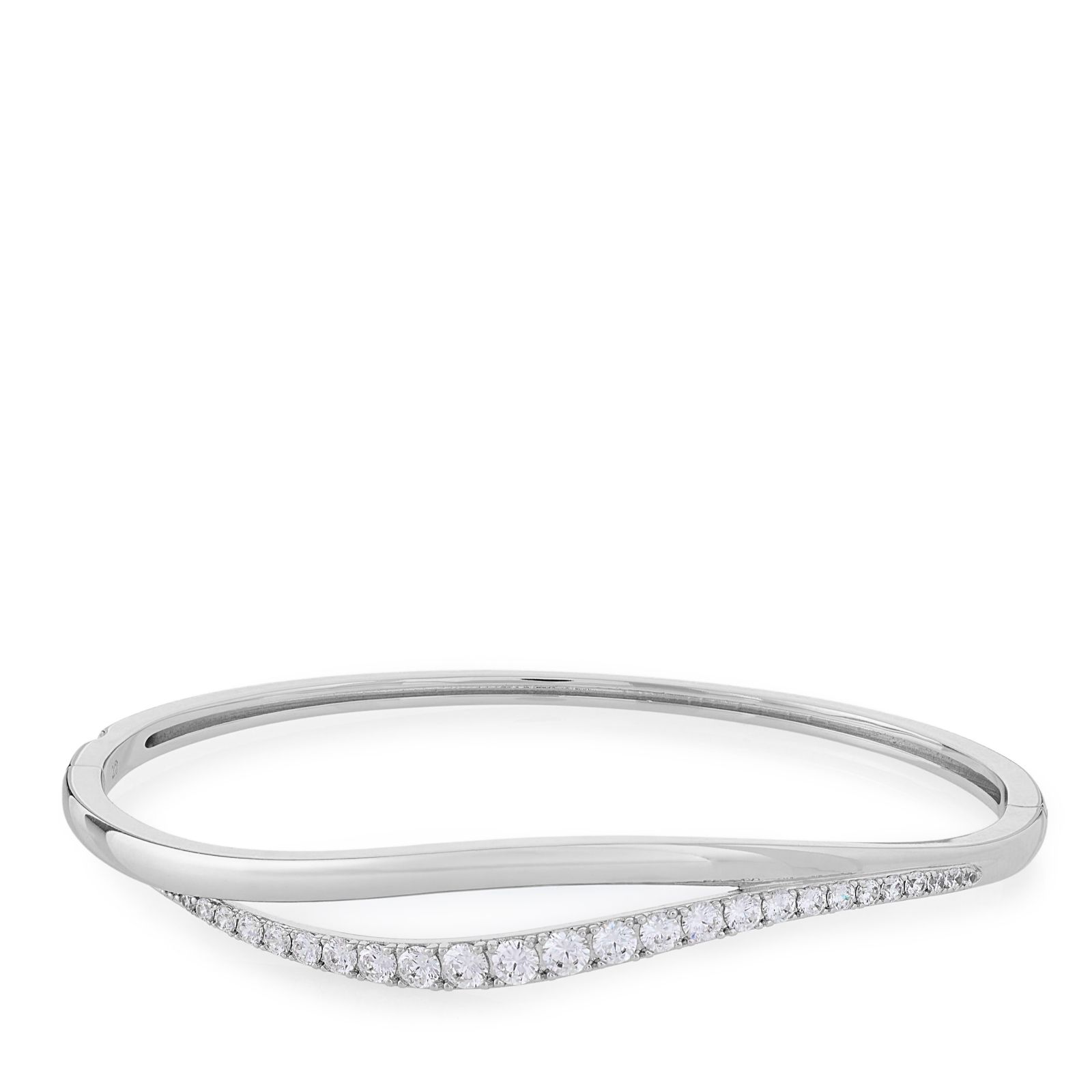 Diamonique Edit Pave Wave Bangle