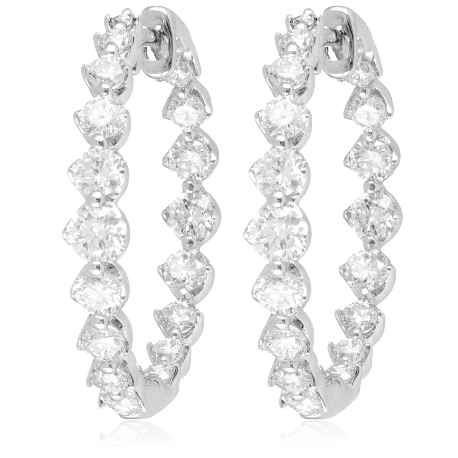 Fire Light 2ct Lab Grown Diamond Graduated Hoop Earrings 9ct Gold