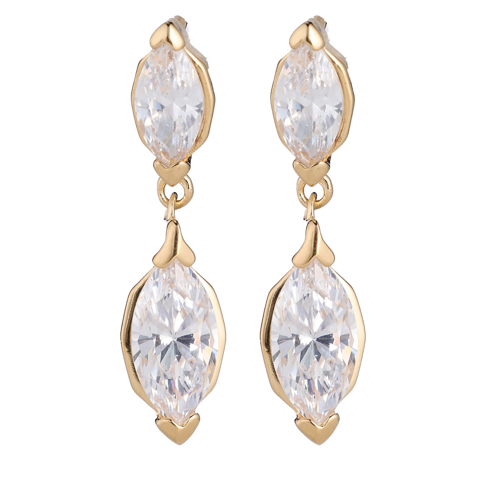 Diamonique 3.5ct tw Marquise Drop Earrings Sterling Silver