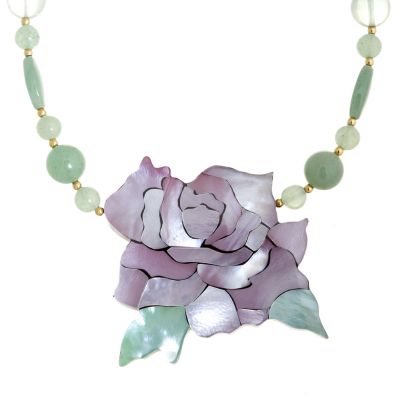 Lee Sands Shell Inlay Rose Design 59cm Necklace - QVC UK