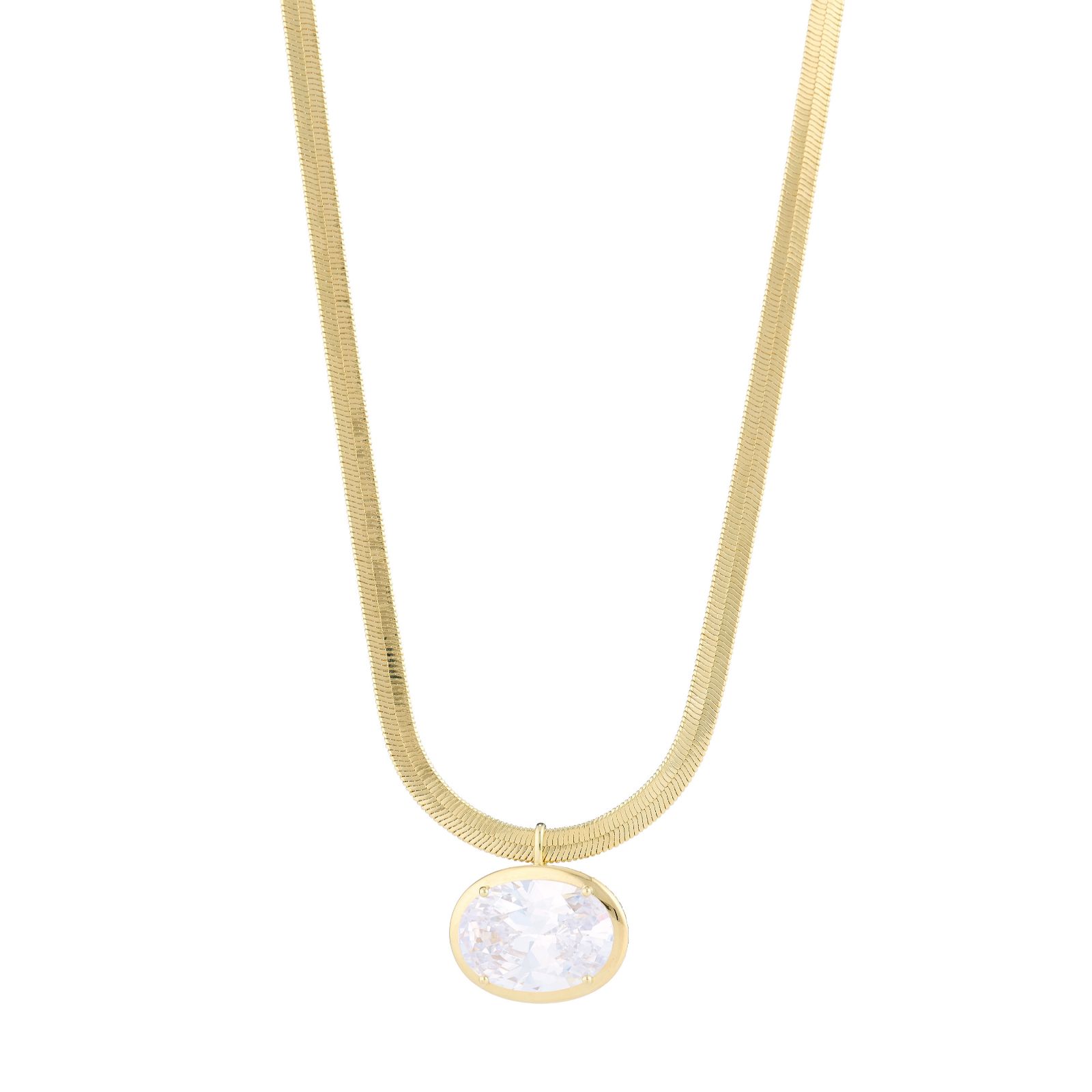 Paul Costelloe for Diamonique Oval Cut Pendant & Chain