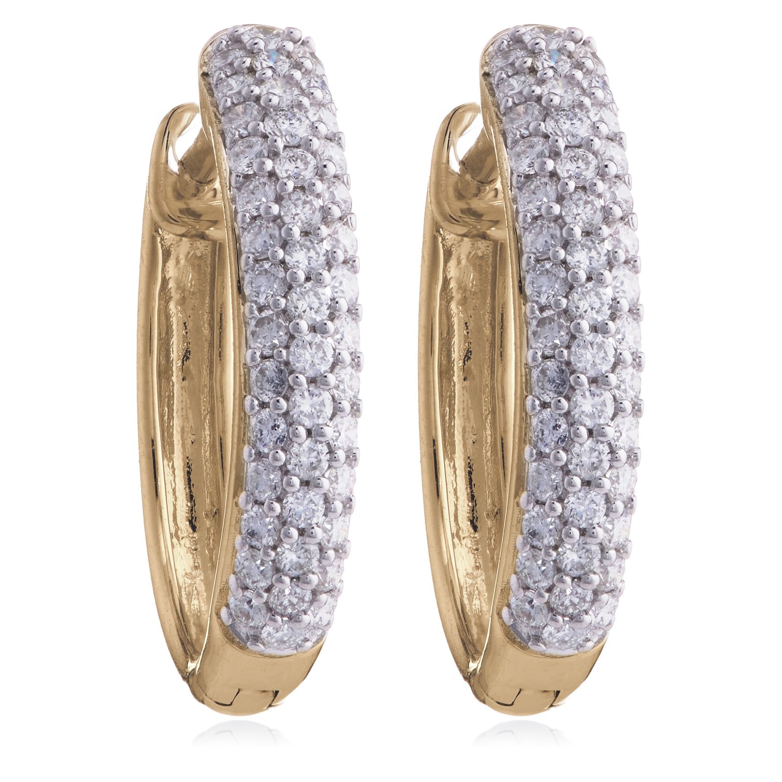 0.40ct Diamond Pave Huggie Earrings 9ct Gold