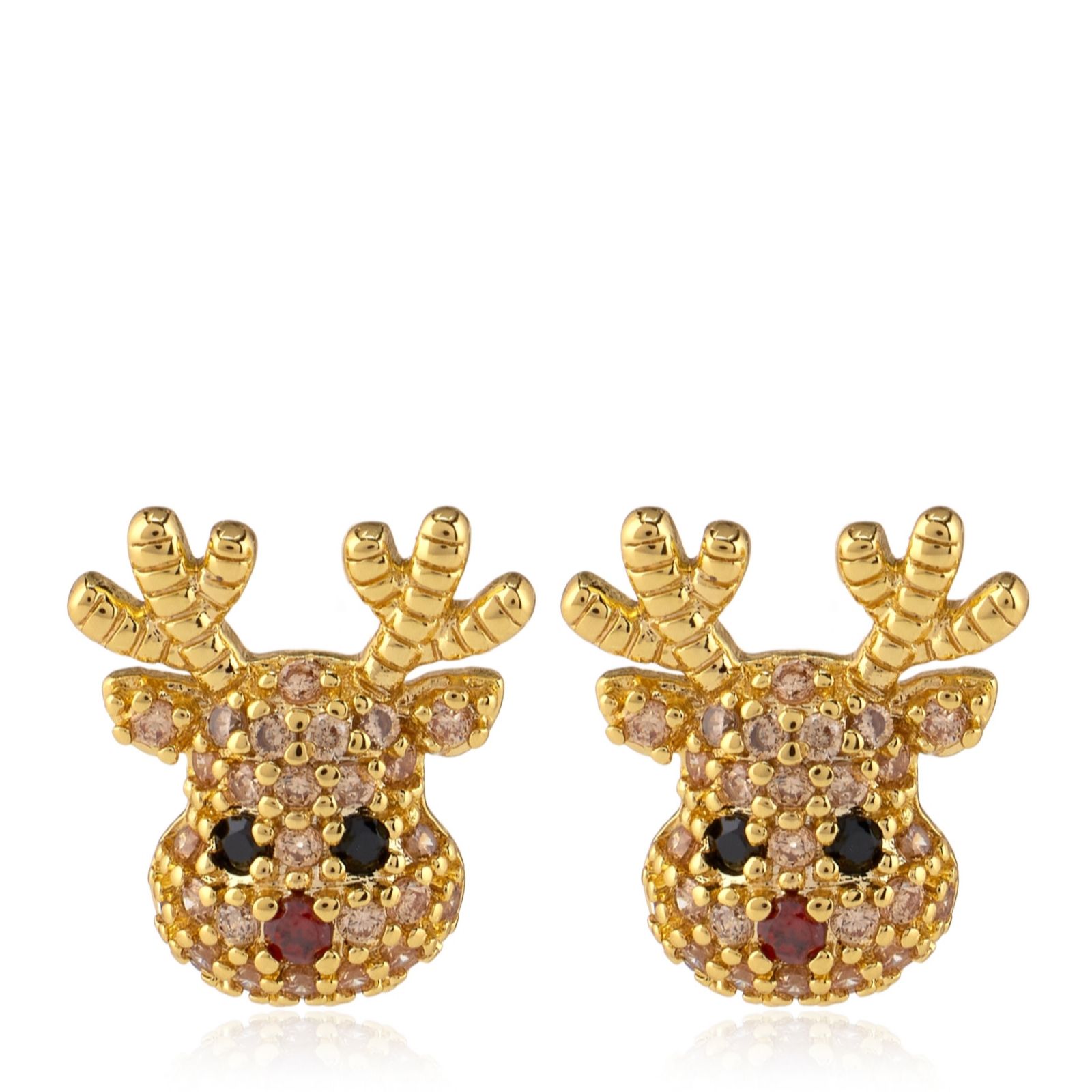Diamonique 0.6ct tw Reindeer Stud Earrings