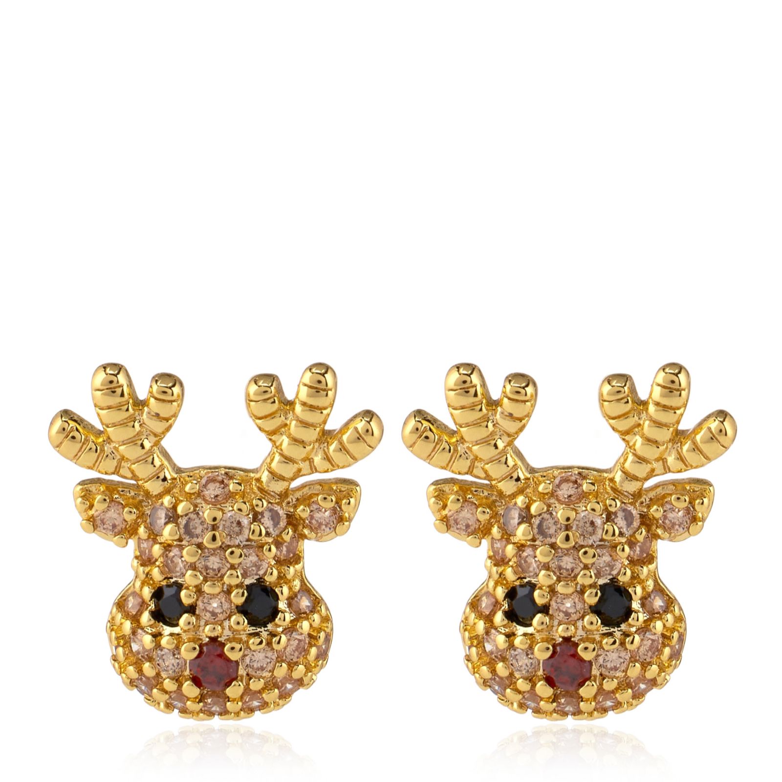 Diamonique 0.6ct tw Reindeer Stud Earrings