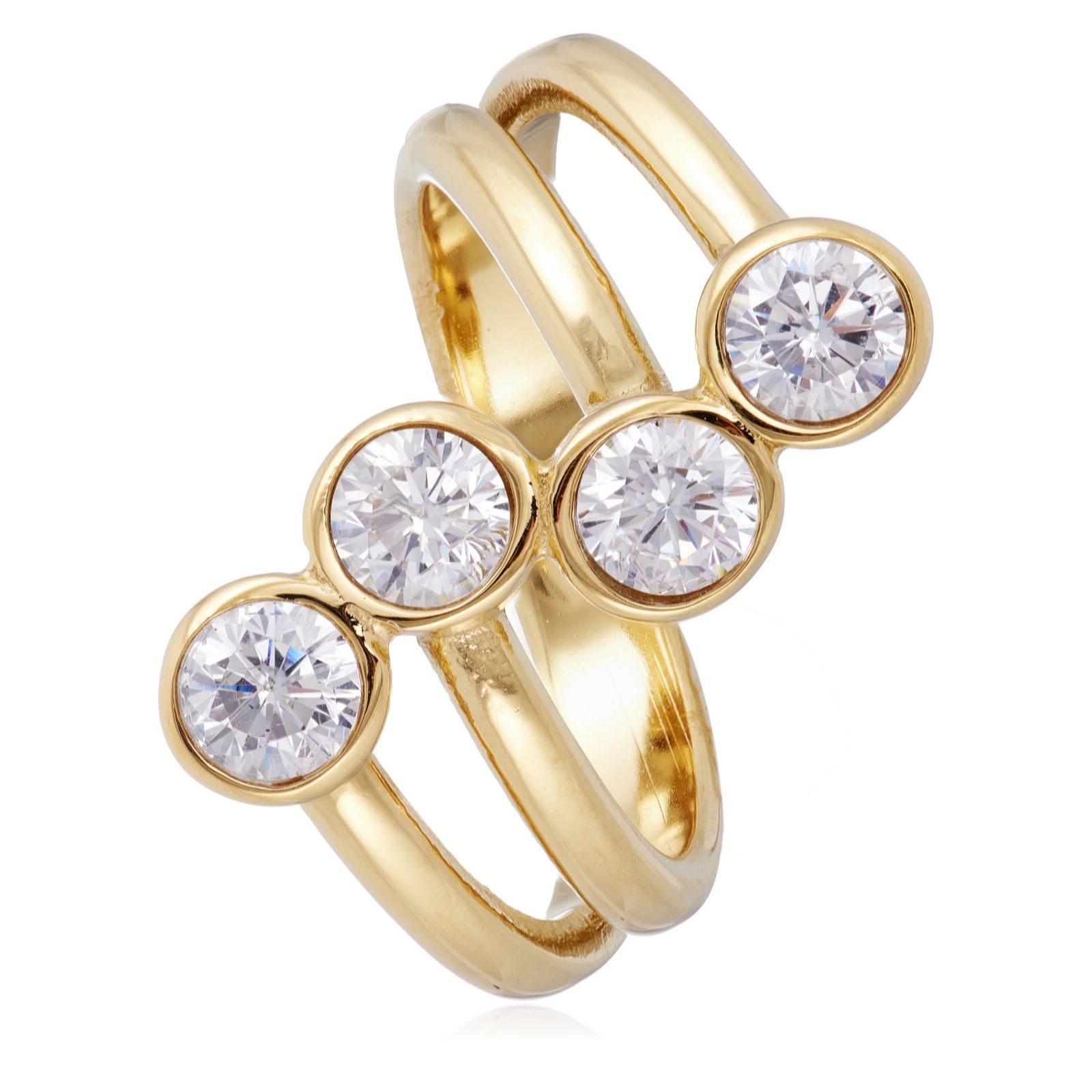 Steel by Diamonique Bezel Set Ring Stainless Steel