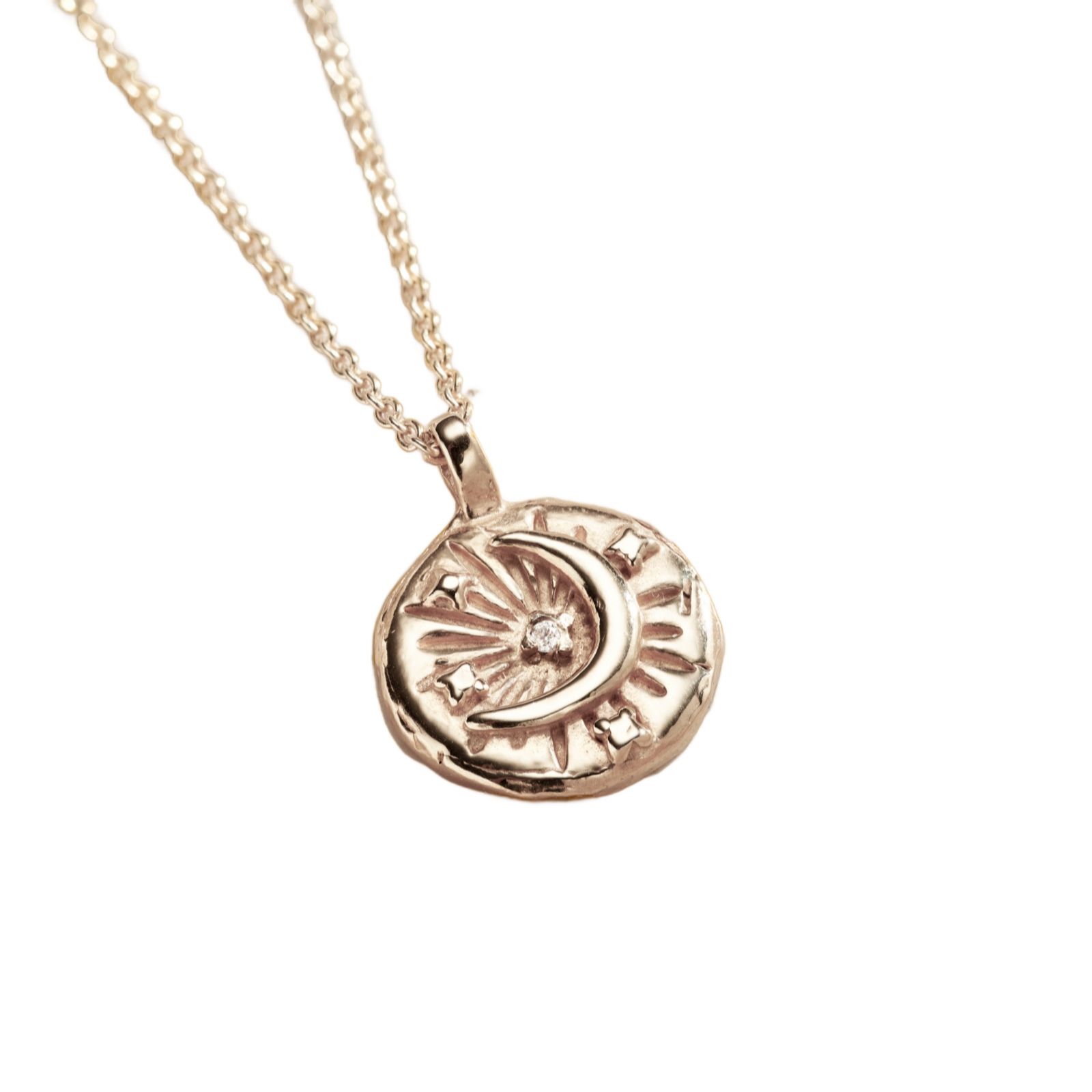 Posh Totty Designs Birthstone Celestial Disc Necklace Sterling Silver