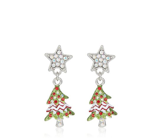 Kirks Folly Starlight Dancing Christmas Tree Pierced Earring