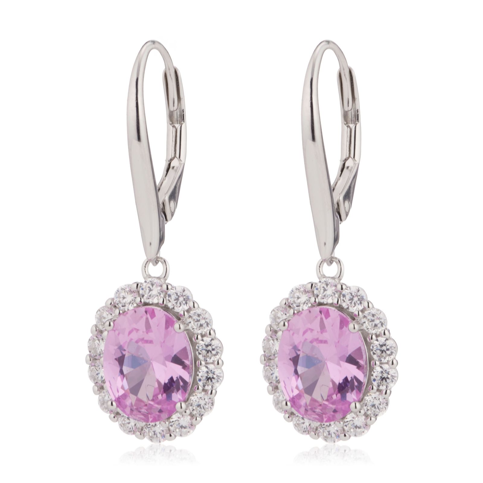 Diamonique 4.8ct tw Simulated Gemstone Leverback Earrings Sterling ...