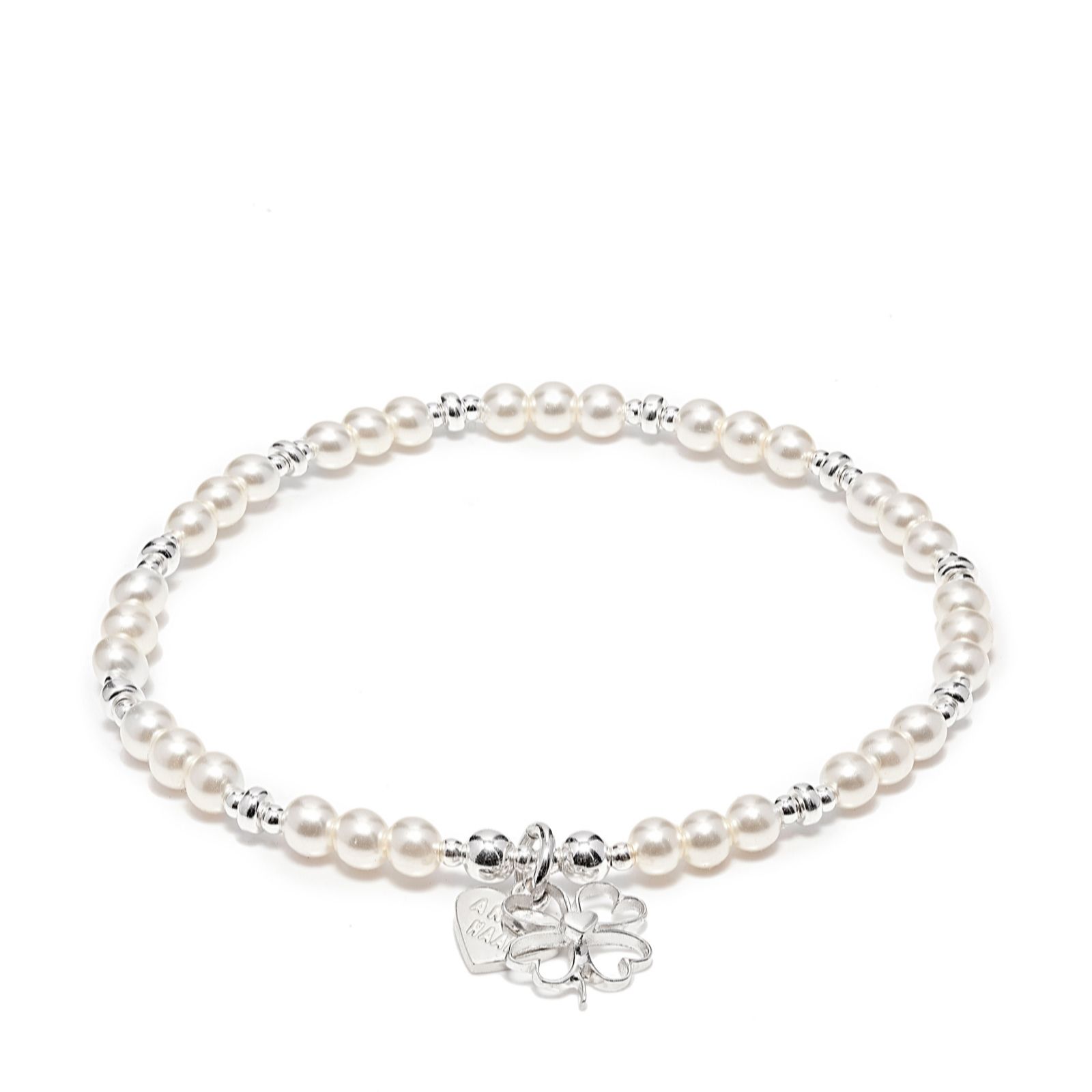 Annie Haak Cinta Faux Pearl Charm Bracelet Sterling Silver