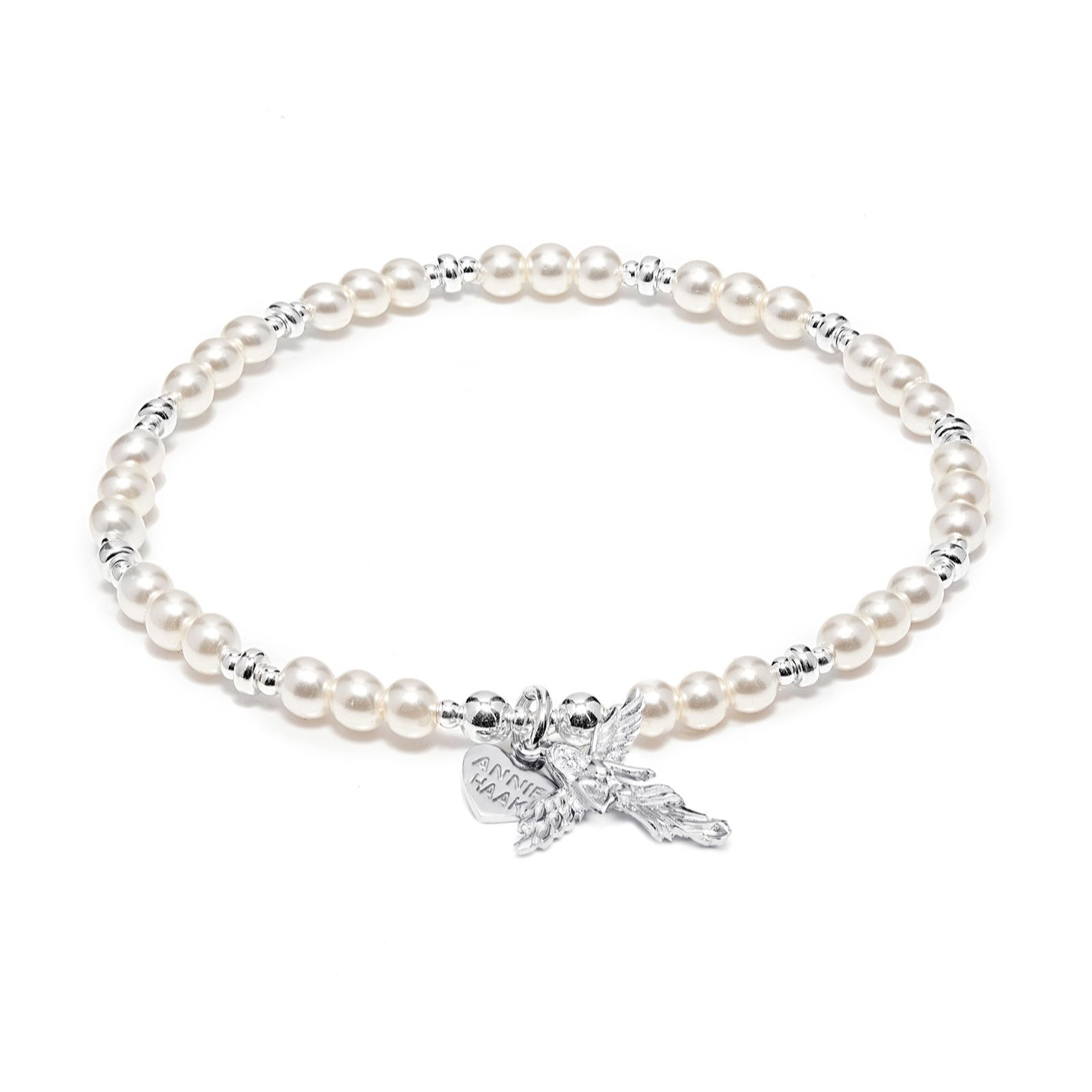 Annie Haak Cinta Faux Pearl Charm Bracelet Sterling Silver